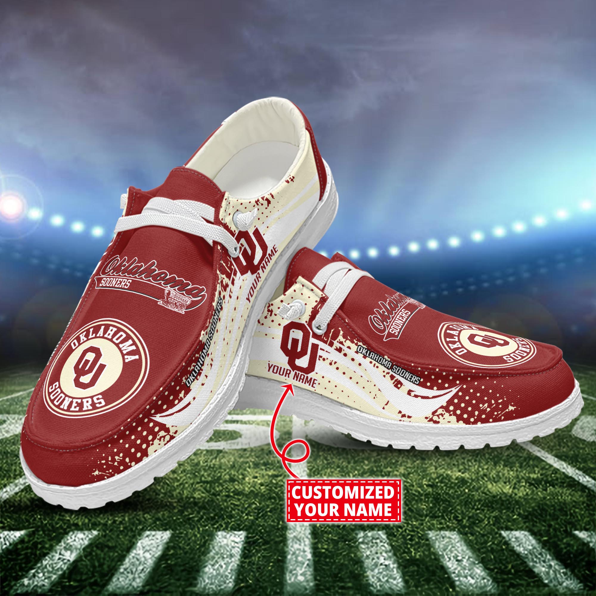 Oklahoma Sooners Dude Shoes Custom Name  New Arrivals H52544