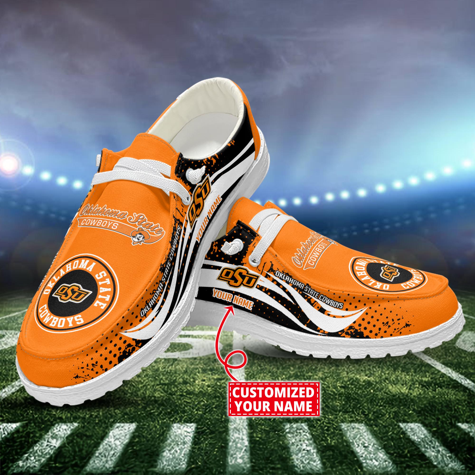 Oklahoma State Cowboys Dude Shoes Custom Name  New Arrivals H52544