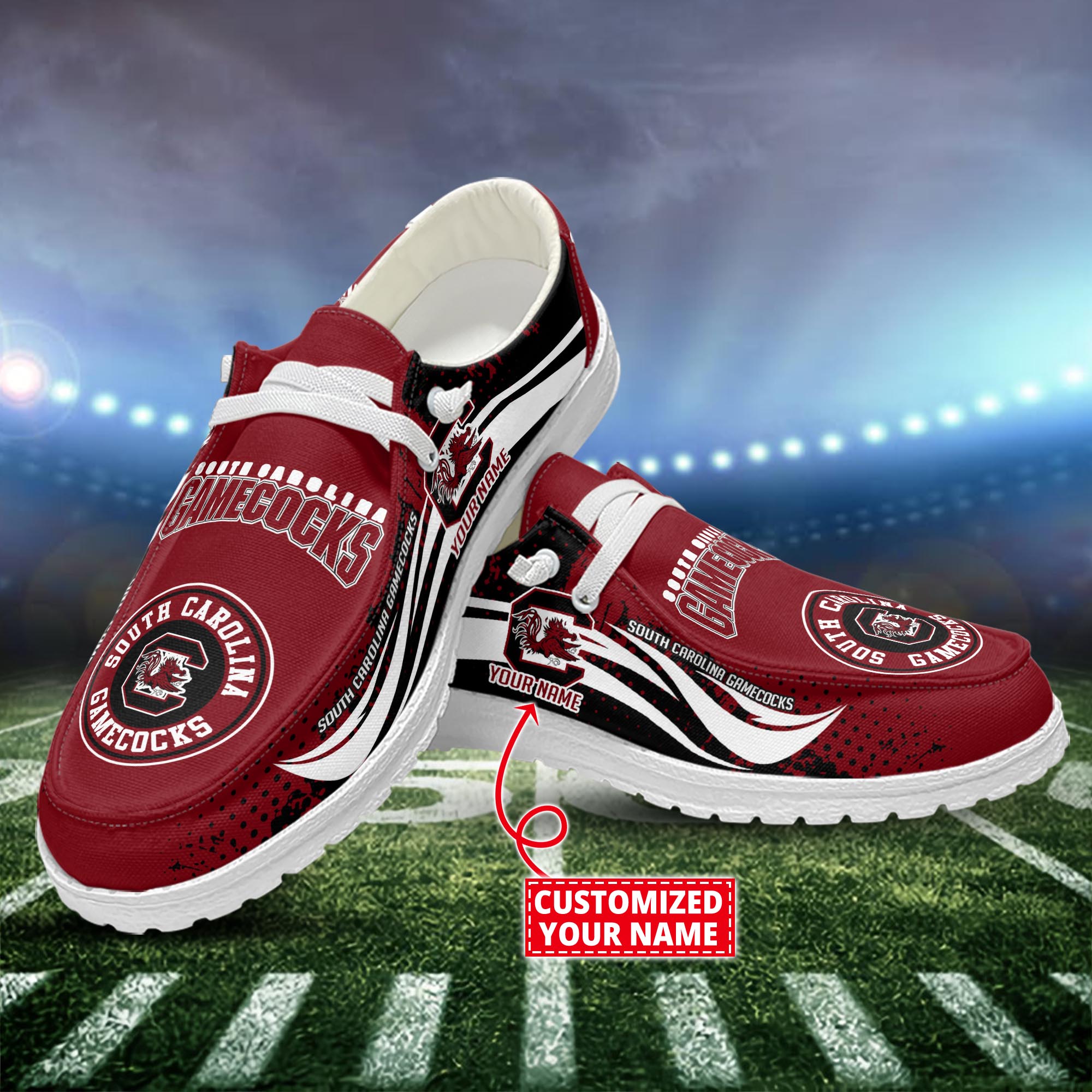 South Carolina Gamecocks Dude Shoes Custom Name  New Arrivals H52544