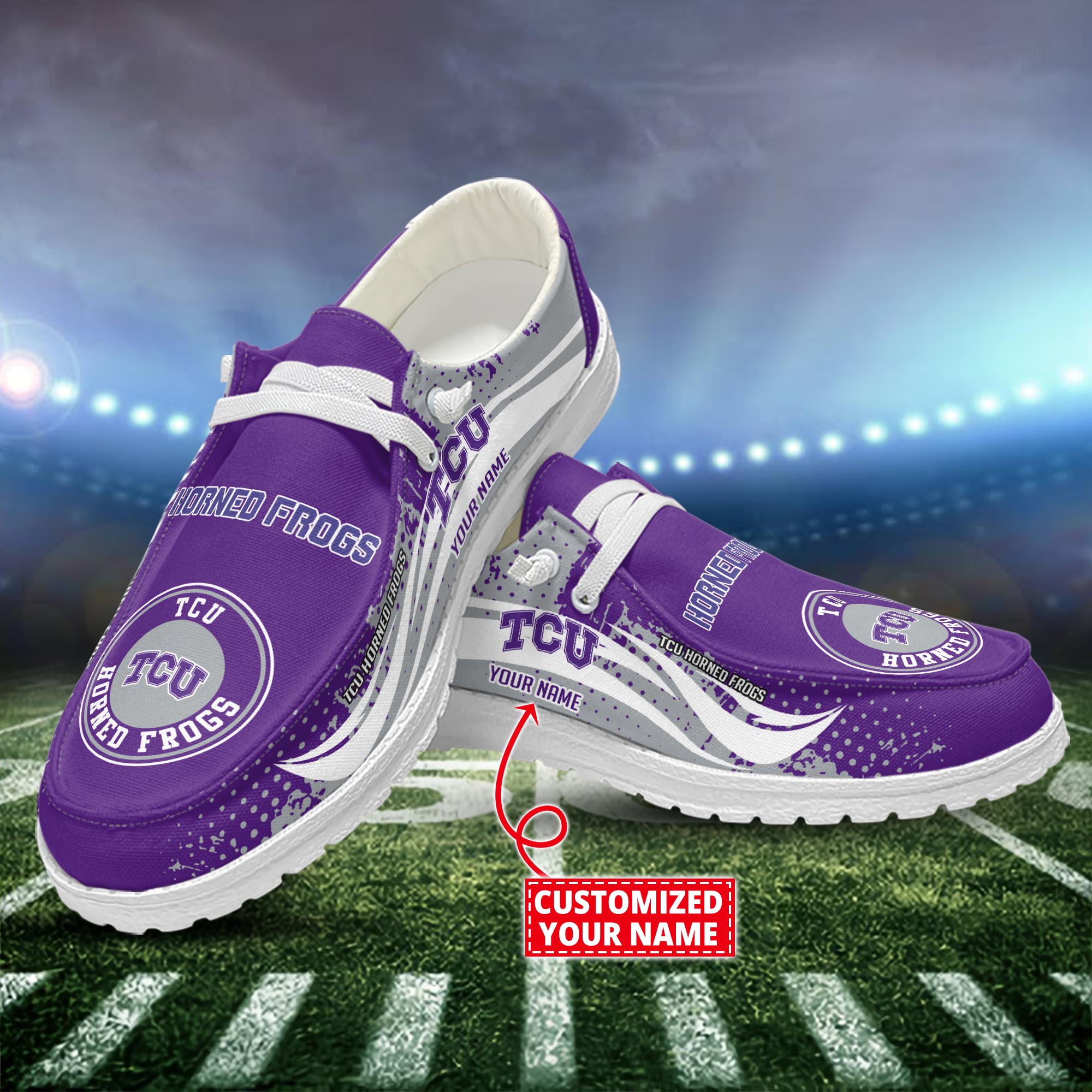 TCU Horned Frogs Dude Shoes Custom Name  New Arrivals H52544