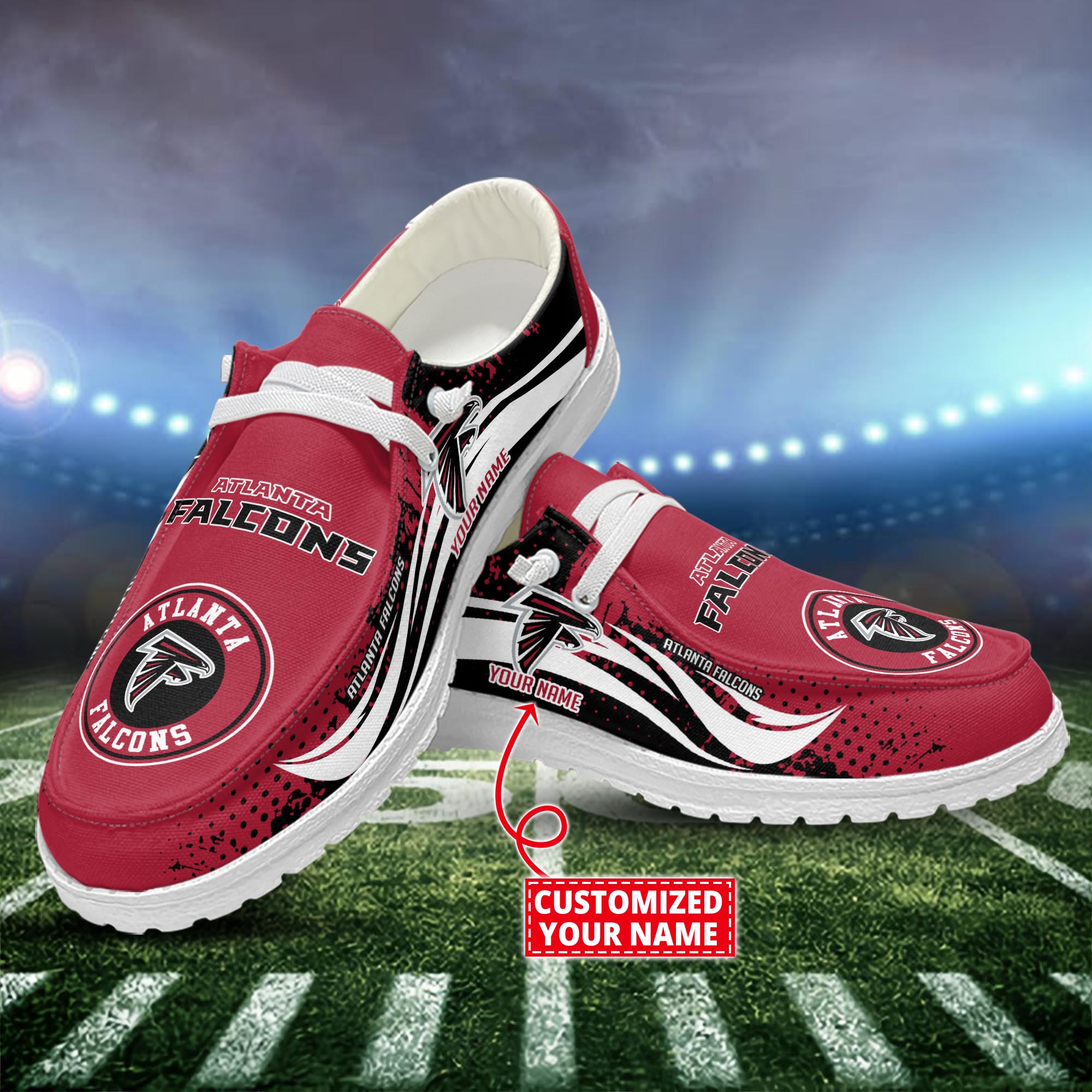 Atlanta Falcons Dude Shoes Custom Name  New Arrivals H52544