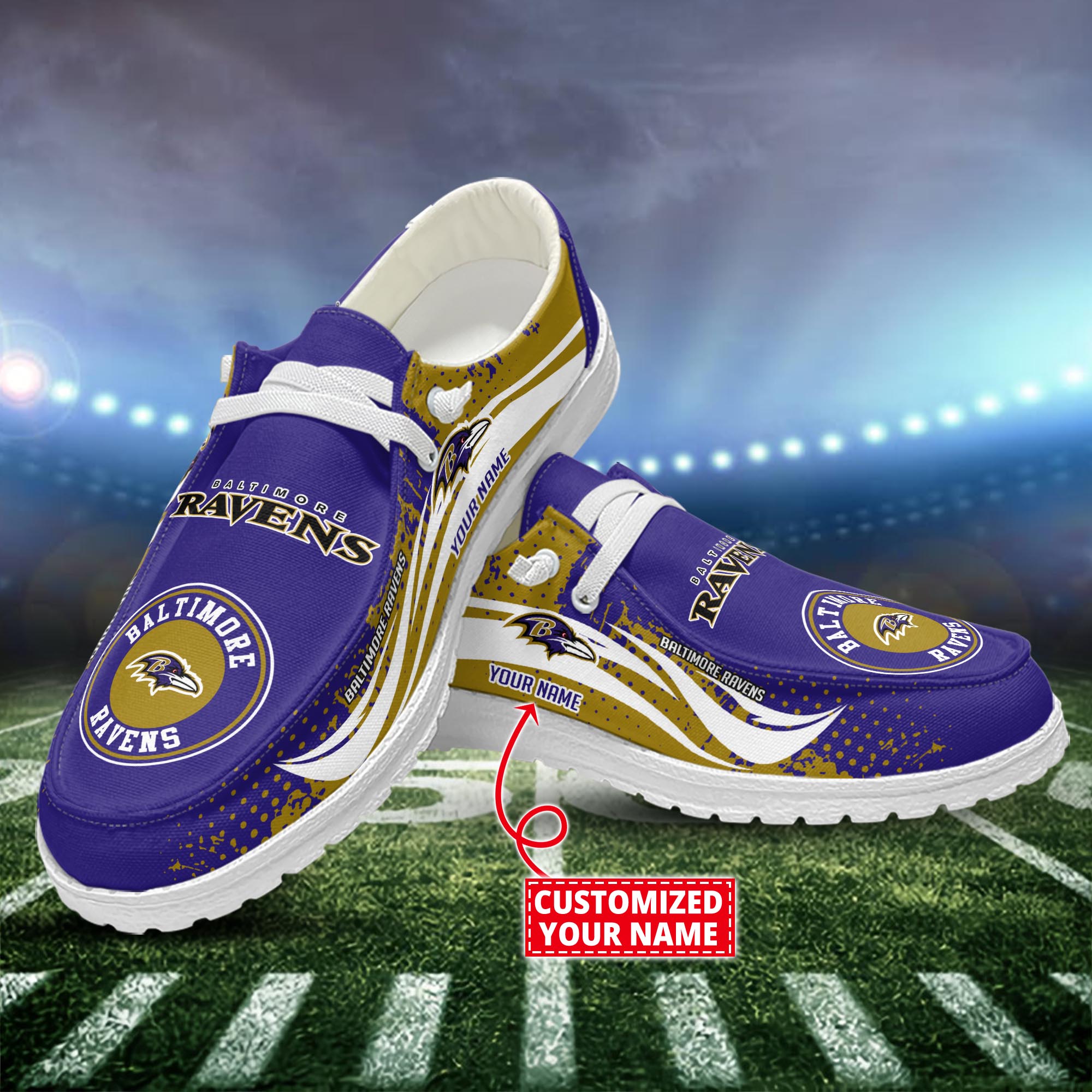 Baltimore Ravens Dude Shoes Custom Name  New Arrivals H52544