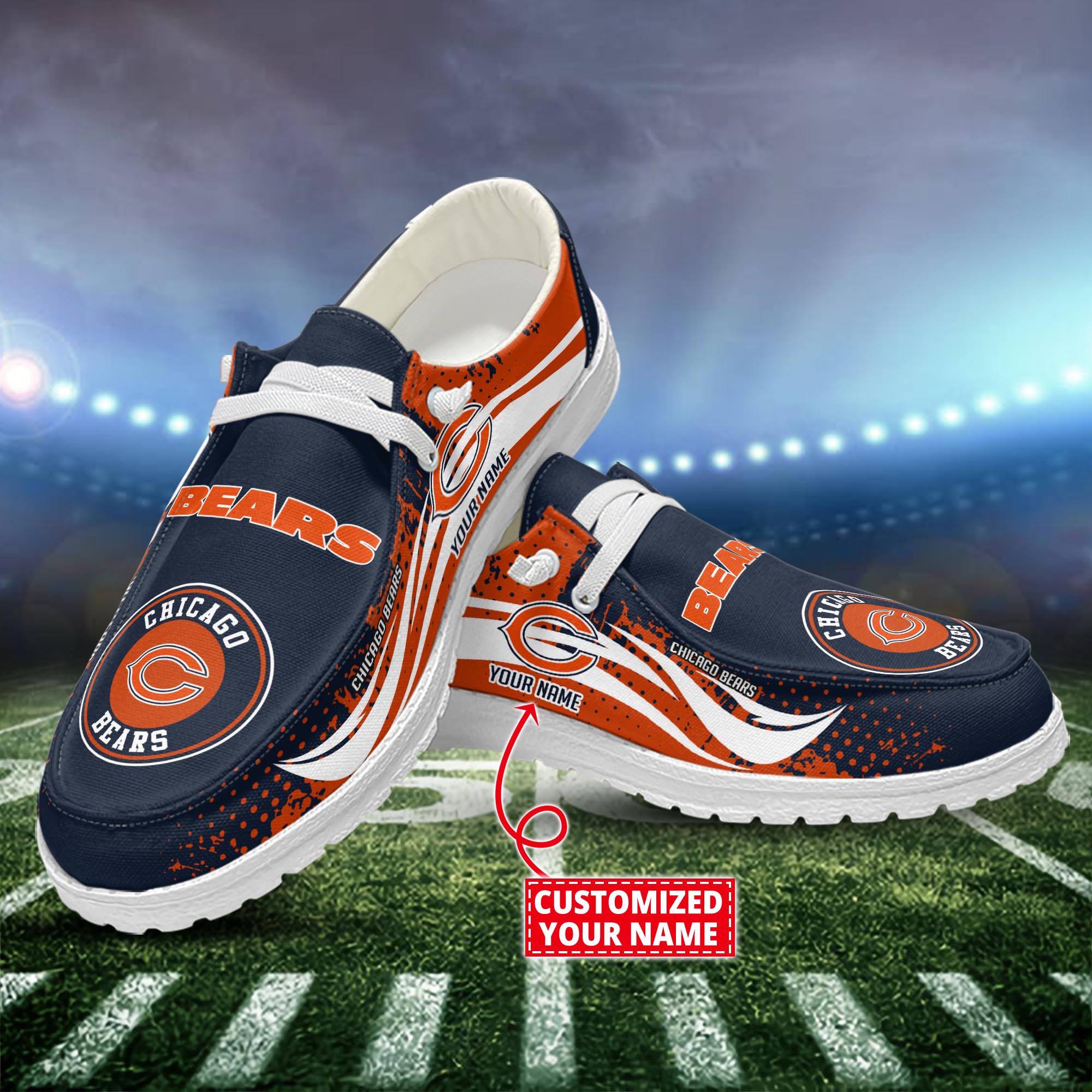 Chicago Bears Dude Shoes Custom Name  New Arrivals H52544