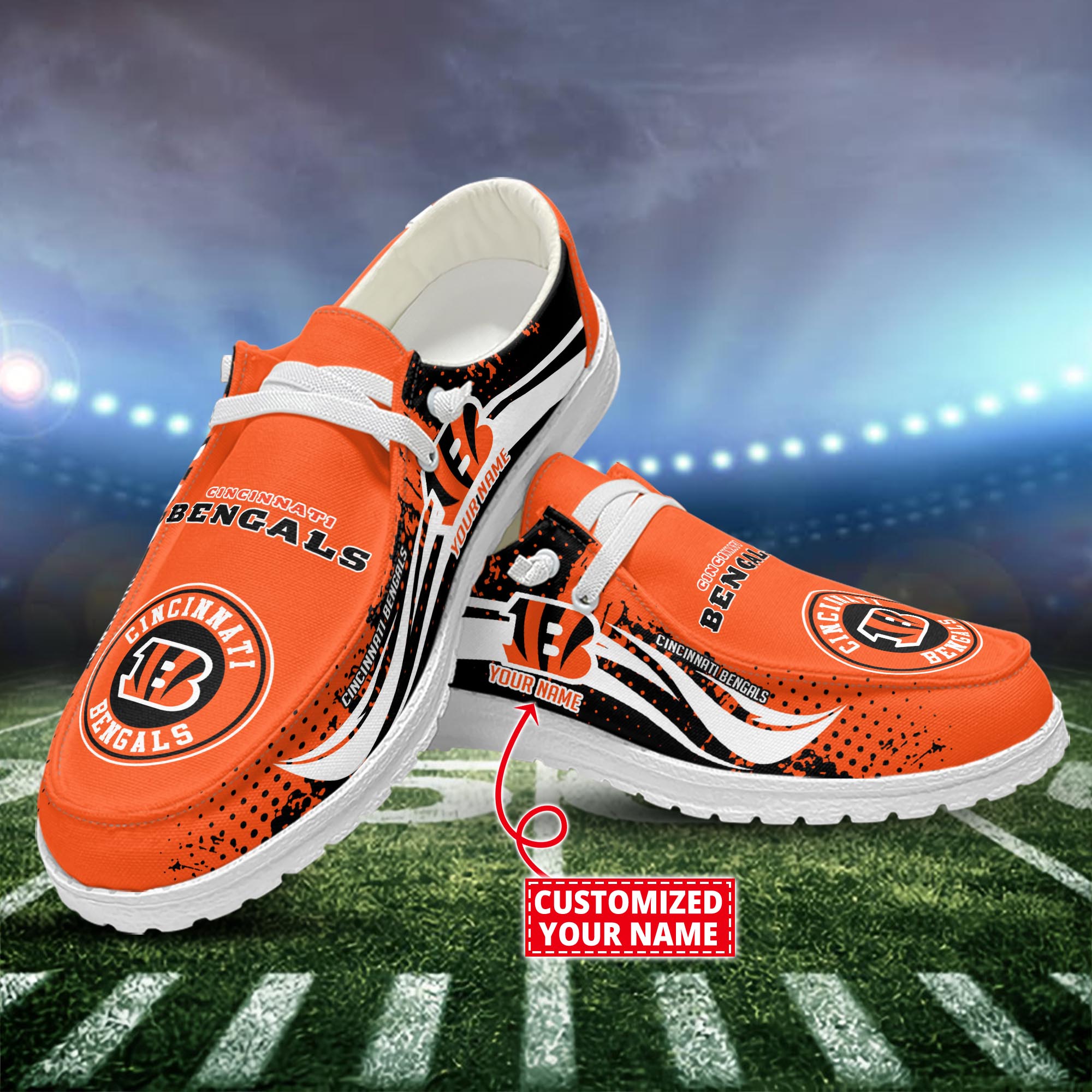 Cincinnati Bengals Dude Shoes Custom Name  New Arrivals H52544