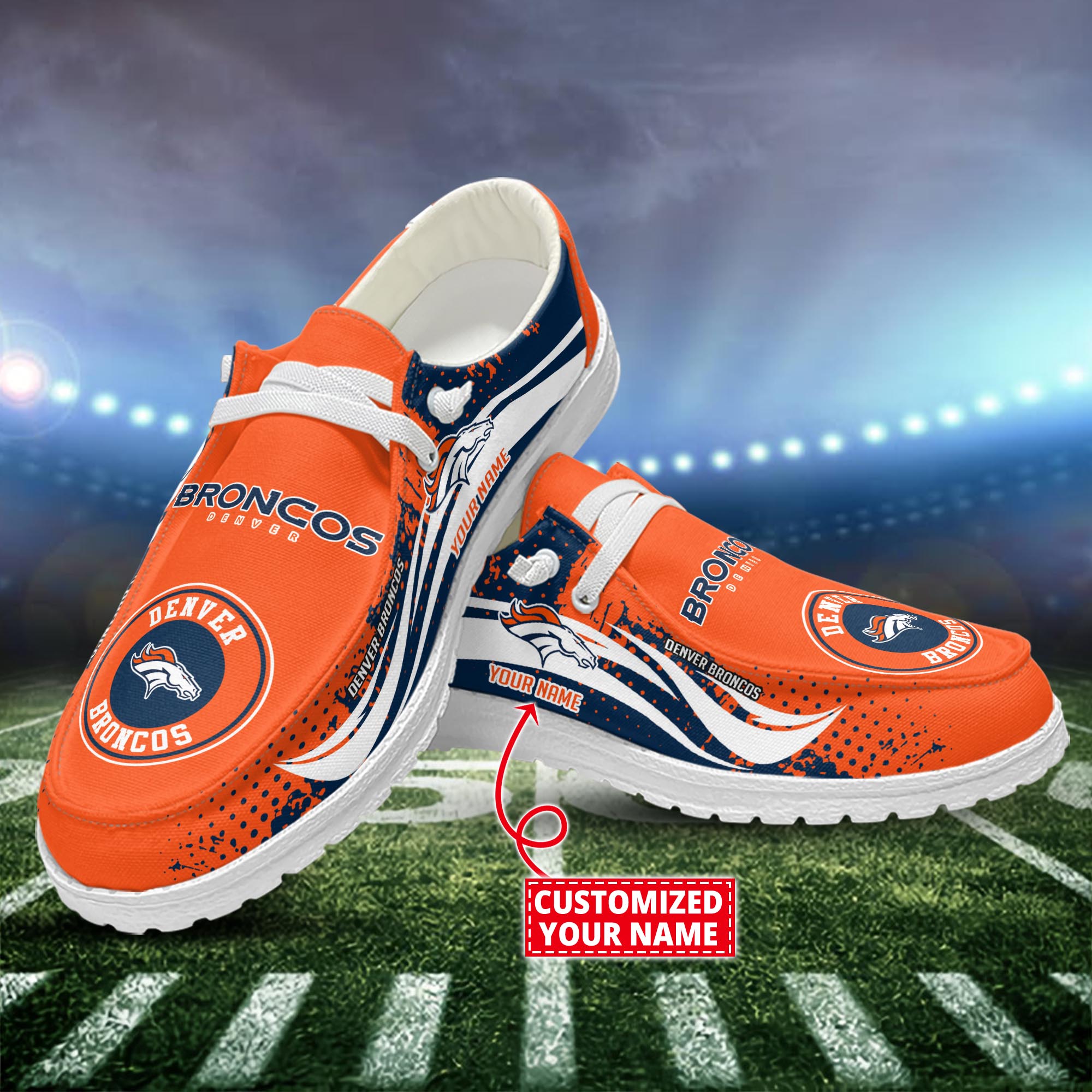 Denver Broncos Dude Shoes Custom Name  New Arrivals H52544