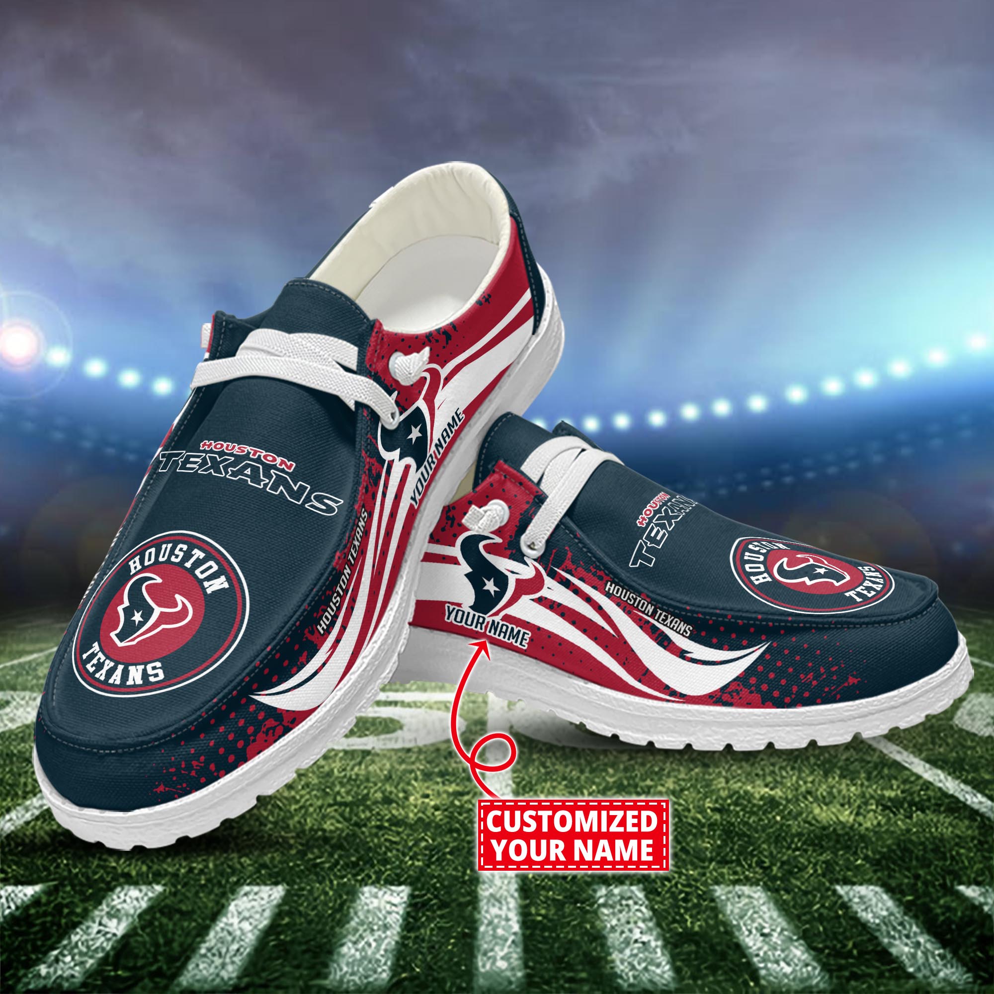 Houston Texans Dude Shoes Custom Name  New Arrivals H52544