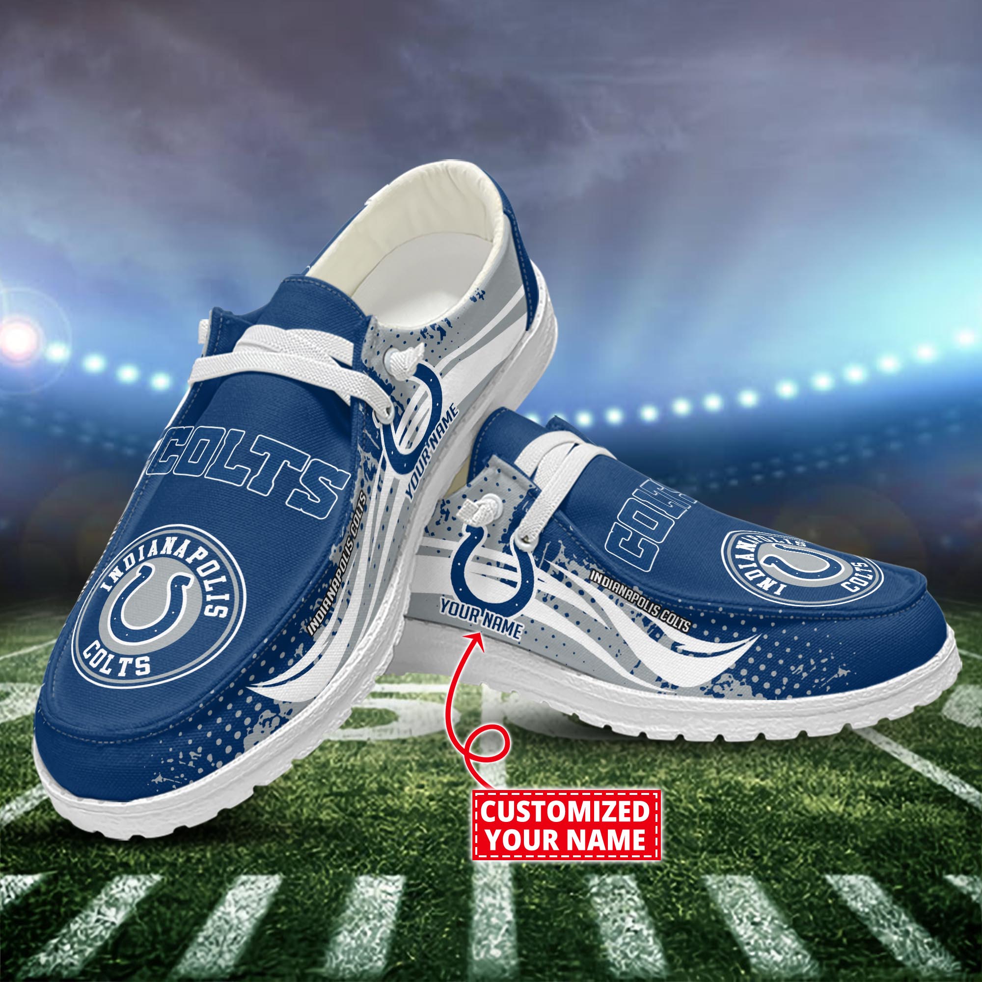 Indianapolis Colts Dude Shoes Custom Name  New Arrivals H52544