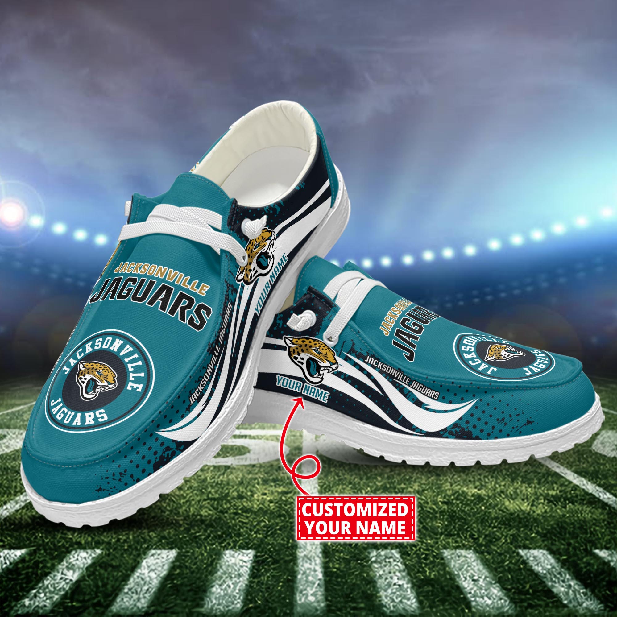 Jacksonville Jaguars Dude Shoes Custom Name  New Arrivals H52544