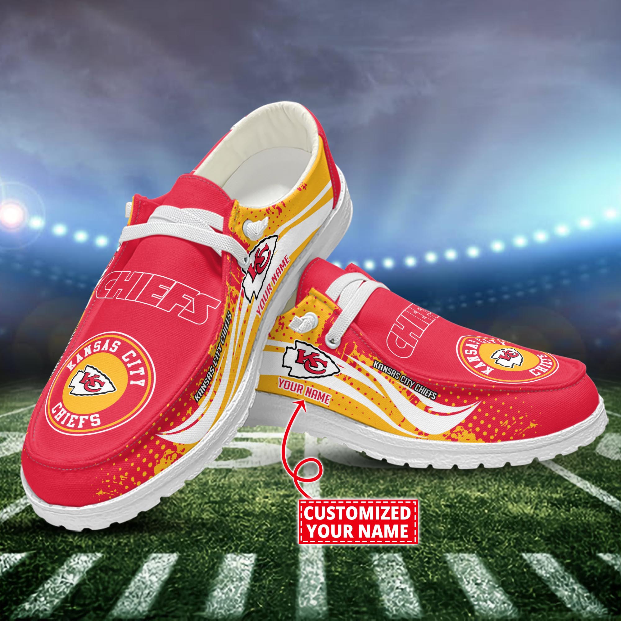 Kansas City Chiefs Dude Shoes Custom Name  New Arrivals H52544