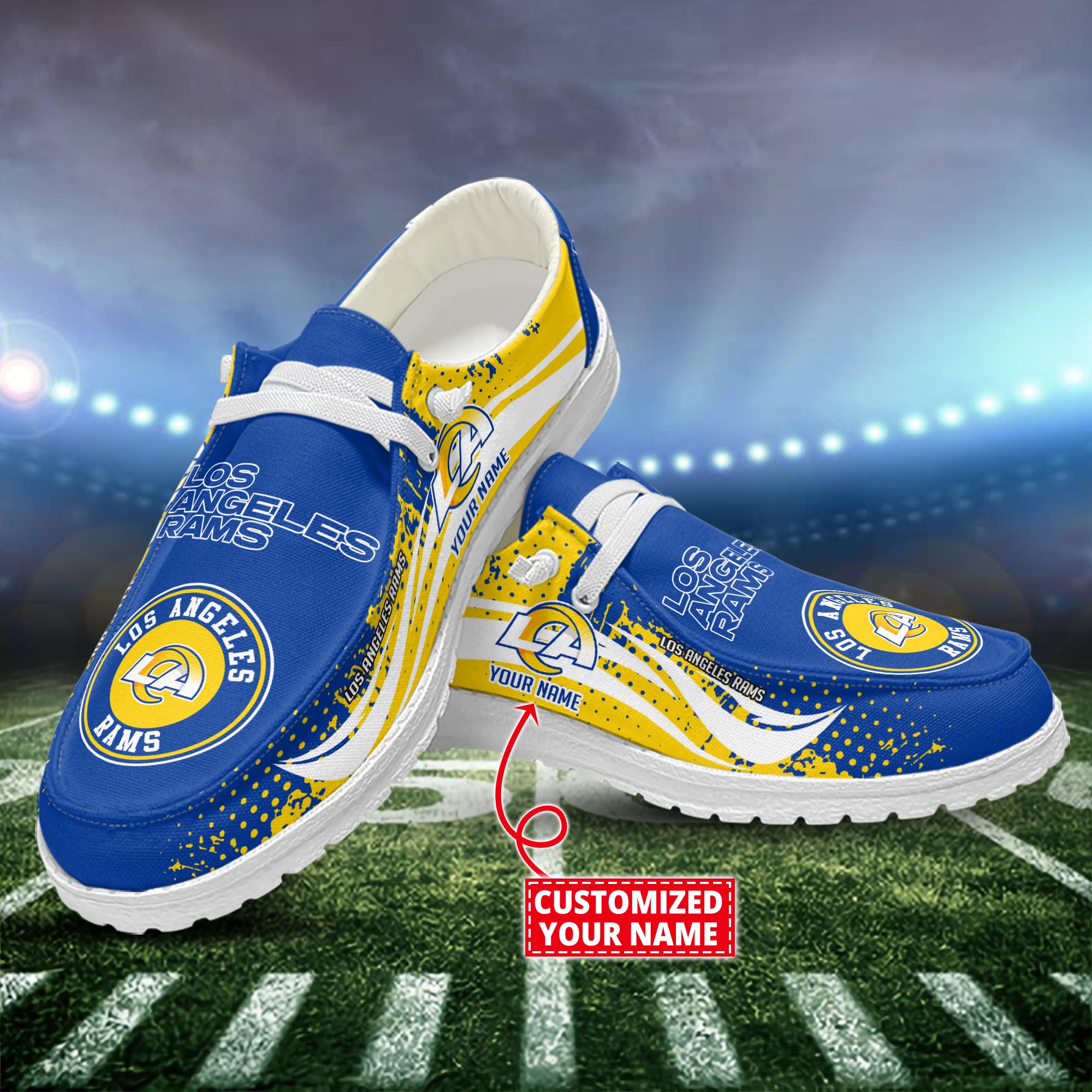 Los Angeles Rams Dude Shoes Custom Name  New Arrivals H52544