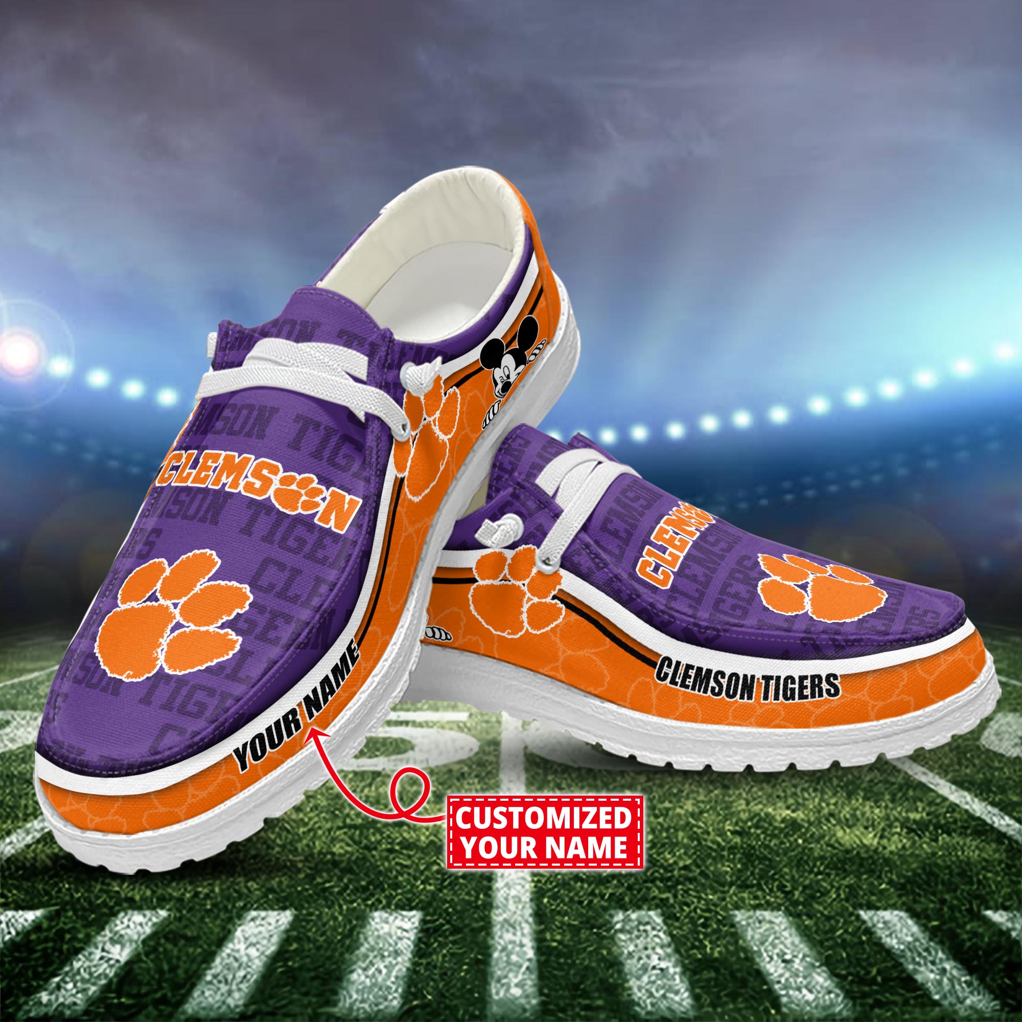 Clemson Tigers Dude Shoes Custom Name  New Arrivals H52553