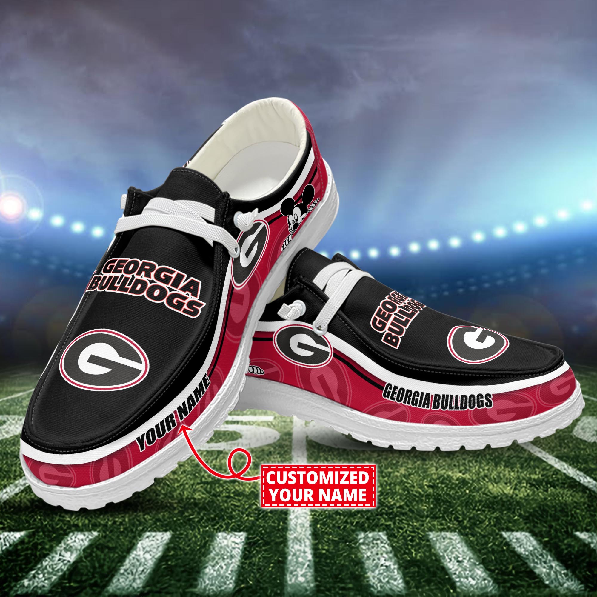 Georgia Bulldogs Dude Shoes Custom Name  New Arrivals H52553