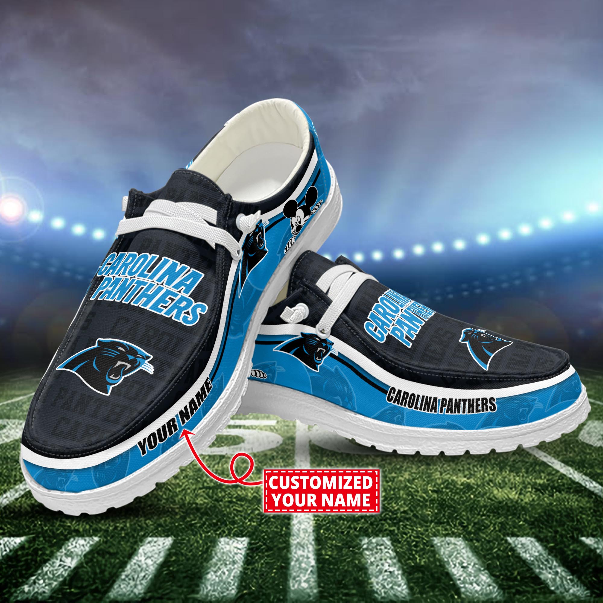 Carolina Panthers Dude Shoes Custom Name  New Arrivals H52553