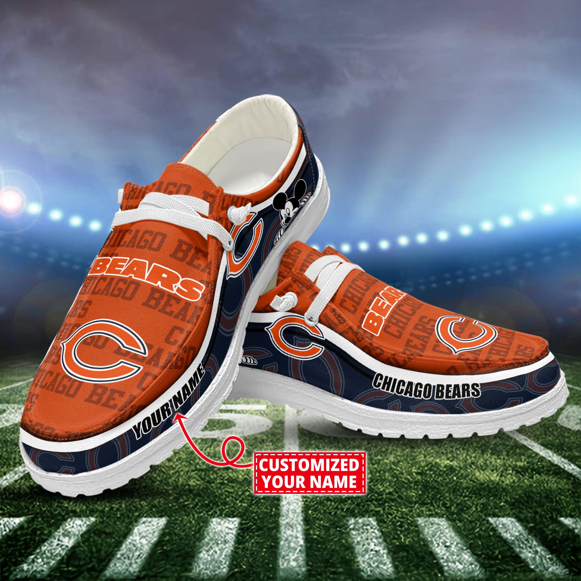 Chicago Bears Dude Shoes Custom Name  New Arrivals H52553