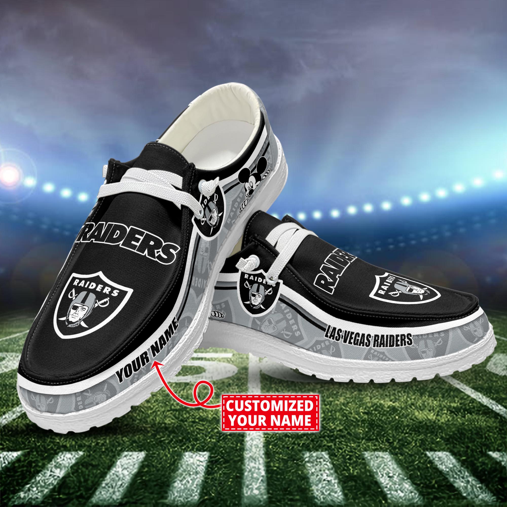 Las Vegas Raiders Dude Shoes Custom Name  New Arrivals H52553