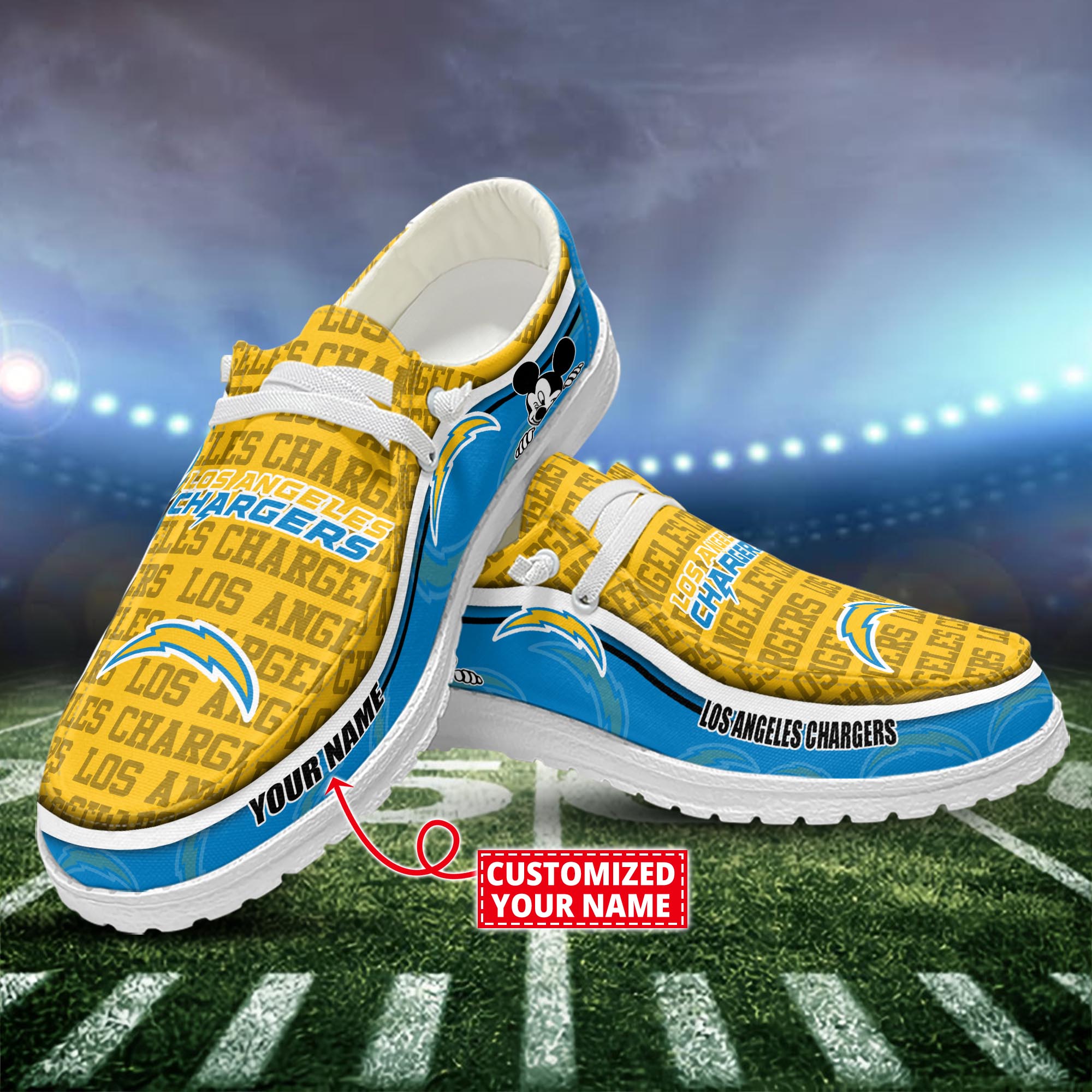 Los Angeles Chargers Dude Shoes Custom Name  New Arrivals H52553