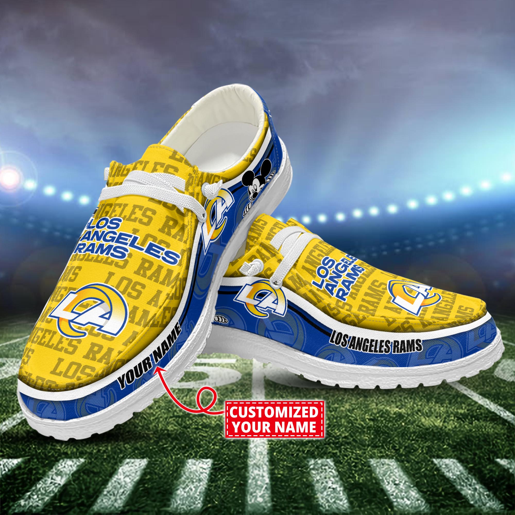 Los Angeles Rams Dude Shoes Custom Name  New Arrivals H52553