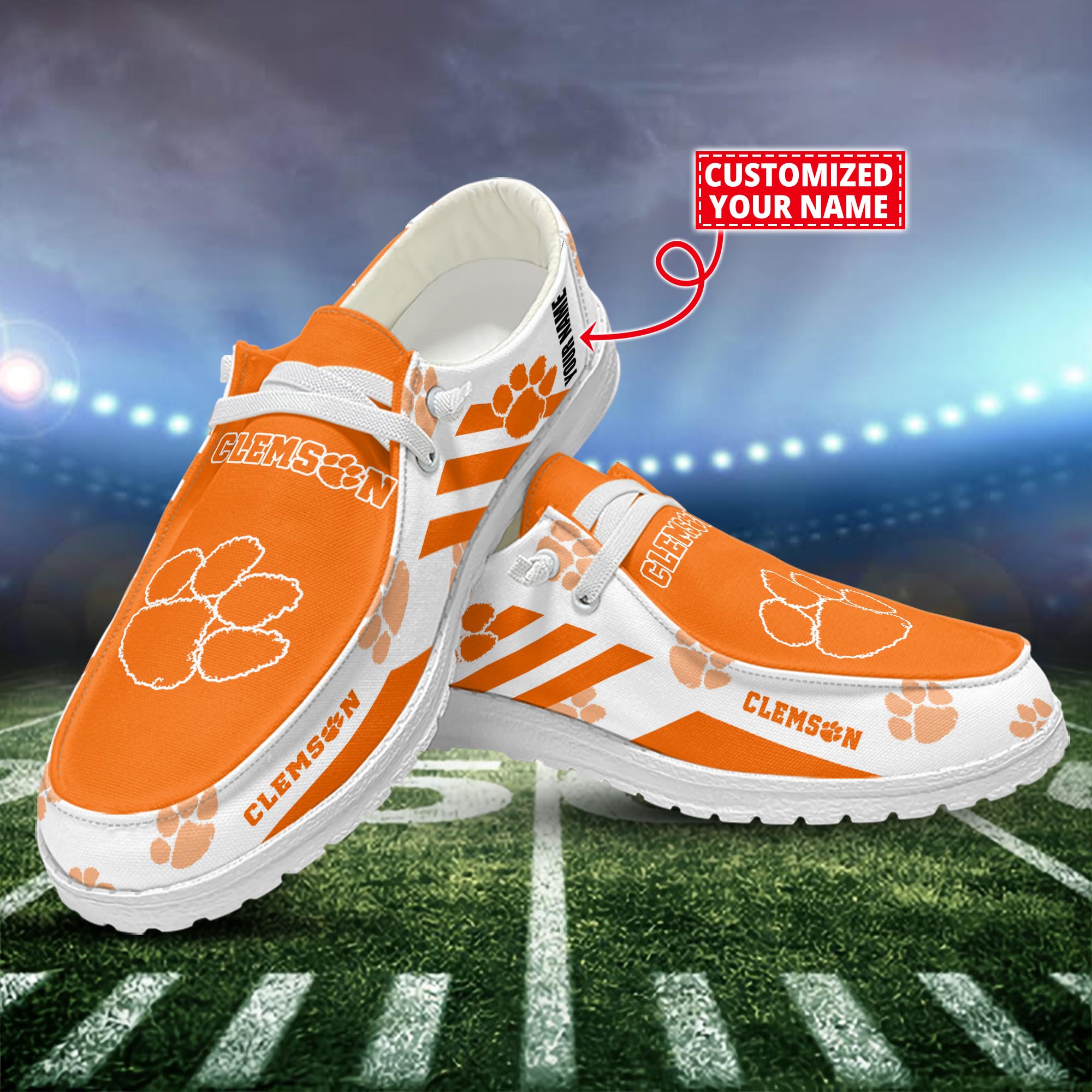 Clemson Tigers Dude Shoes Custom Name  New Arrivals H52556