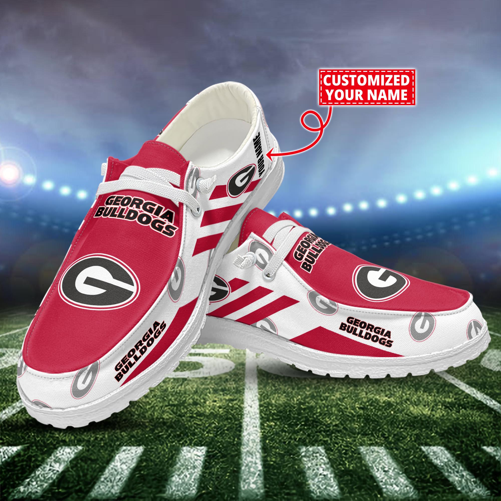 Georgia Bulldogs Dude Shoes Custom Name  New Arrivals H52556