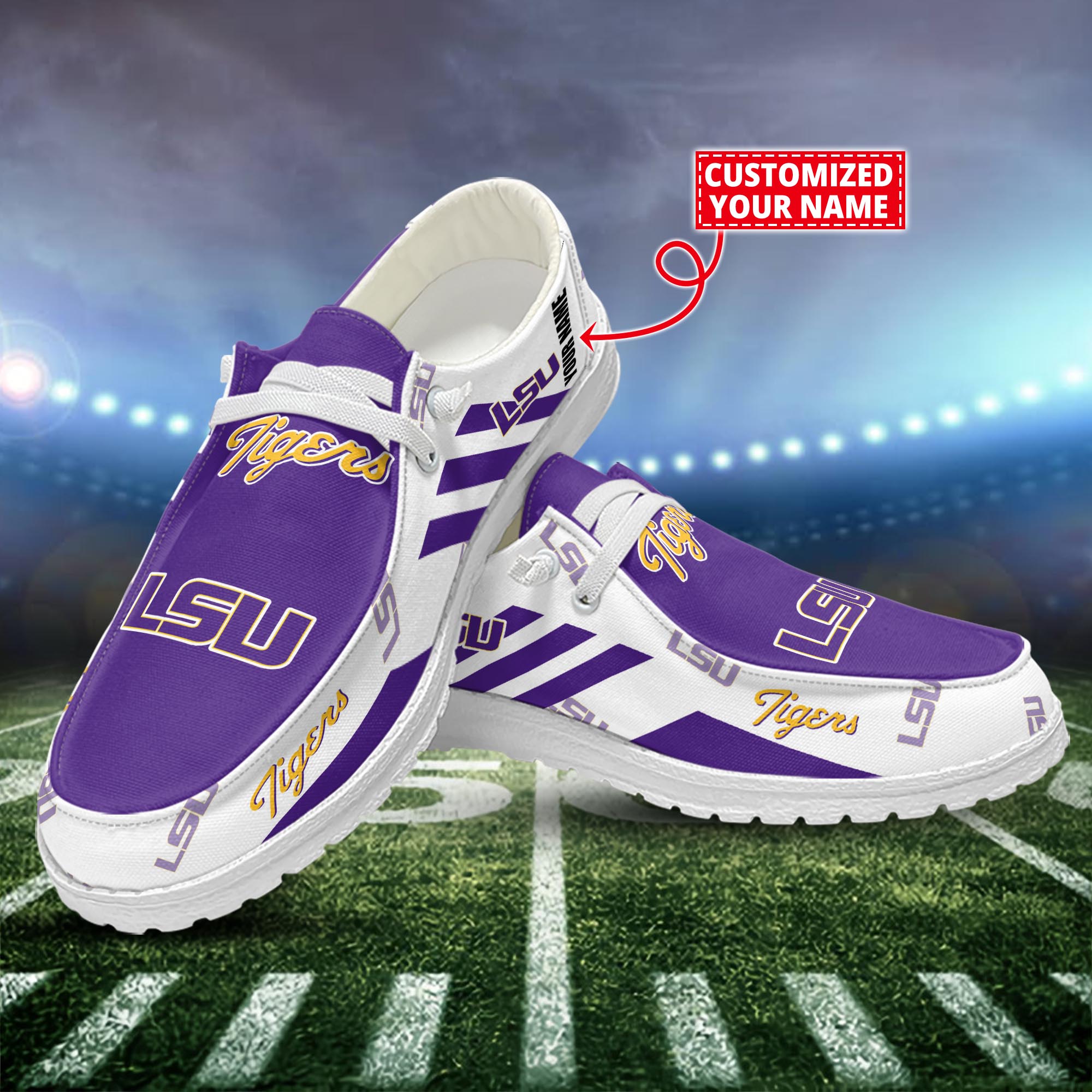 LSU TIGERS Dude Shoes Custom Name  New Arrivals H52556