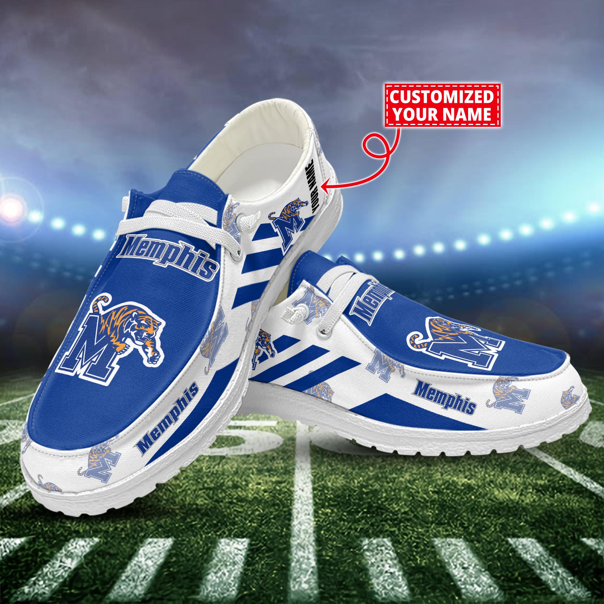 Memphis Tigers Dude Shoes Custom Name  New Arrivals H52556