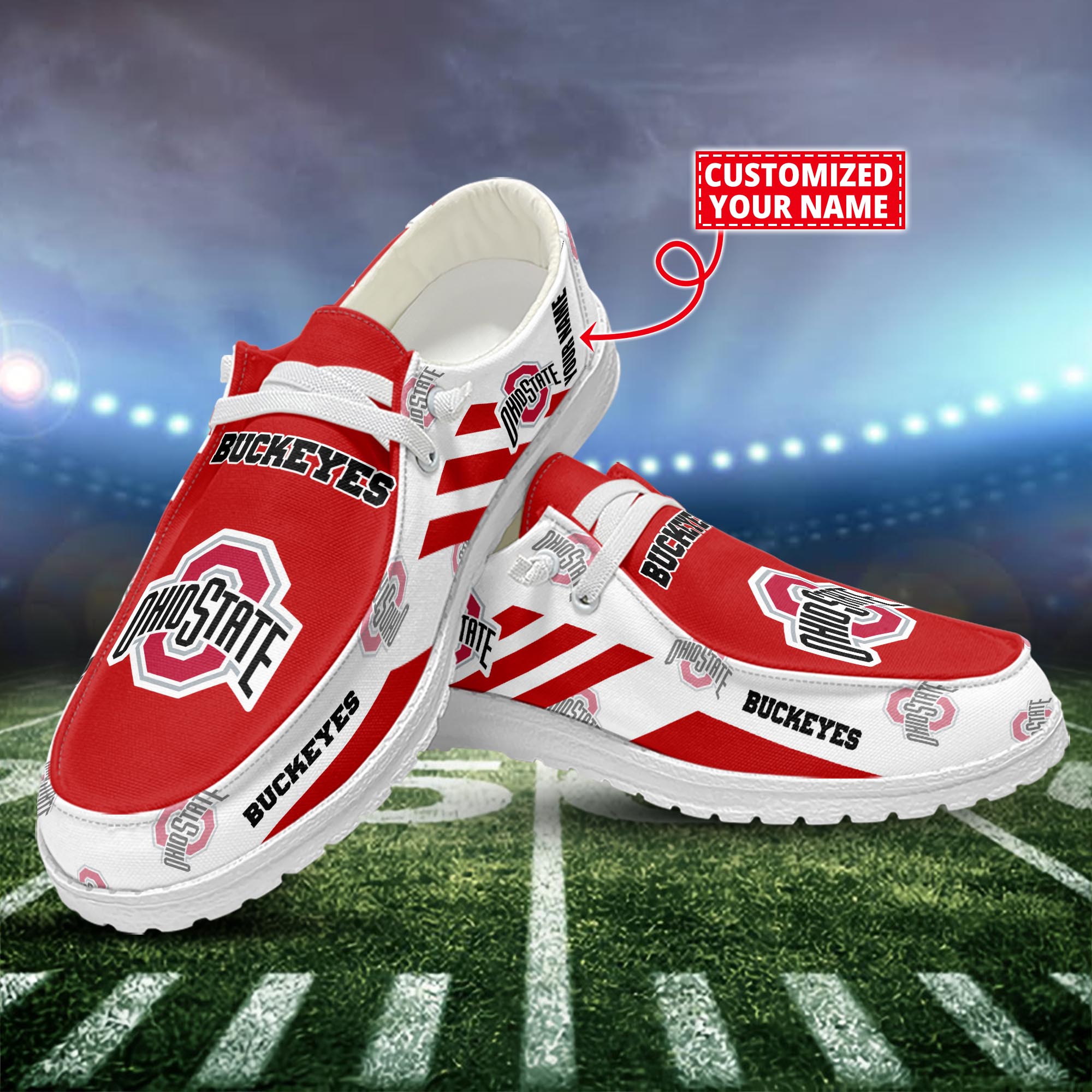 Ohio State Buckeyes Dude Shoes Custom Name  New Arrivals H52556