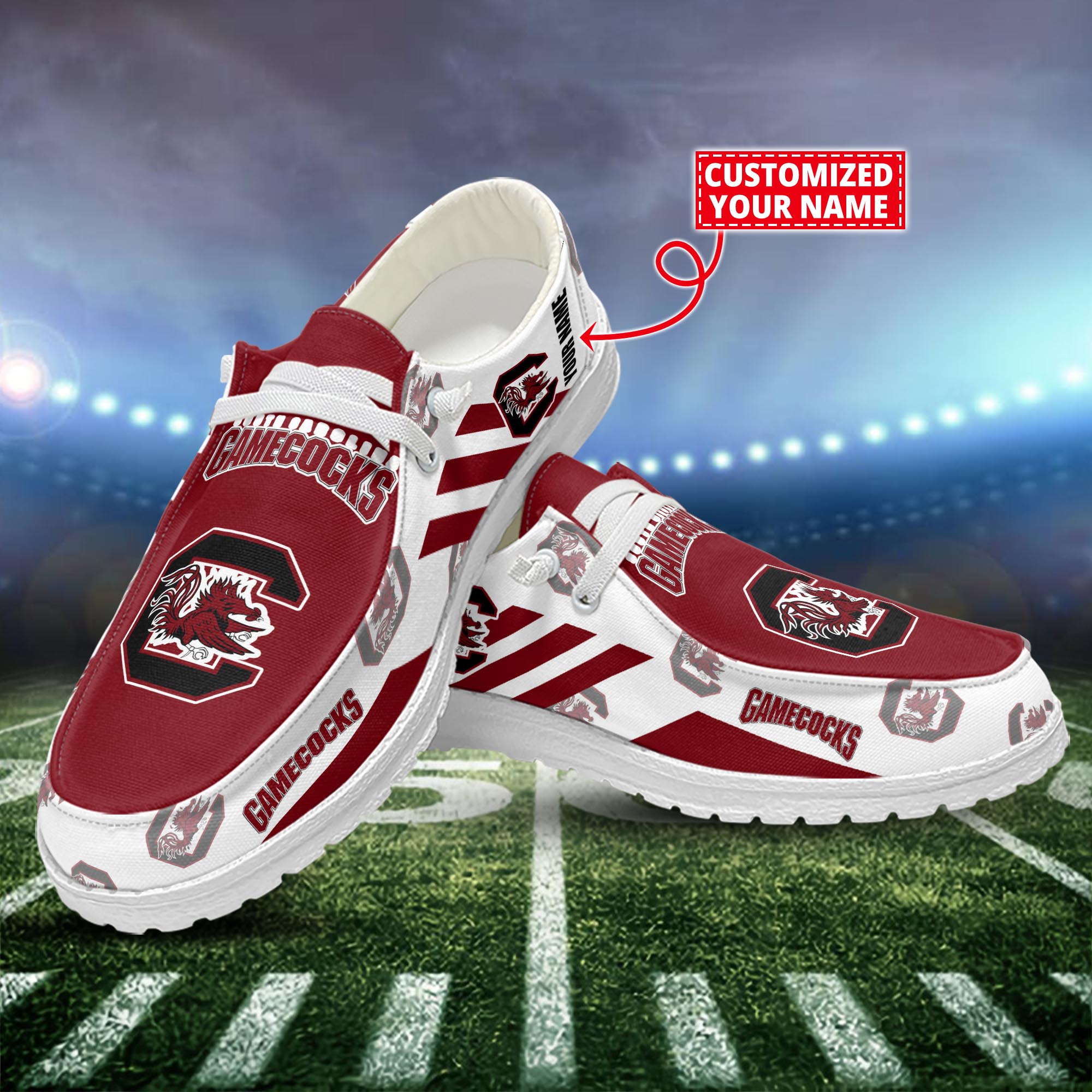 South Carolina Gamecocks Dude Shoes Custom Name  New Arrivals H52556