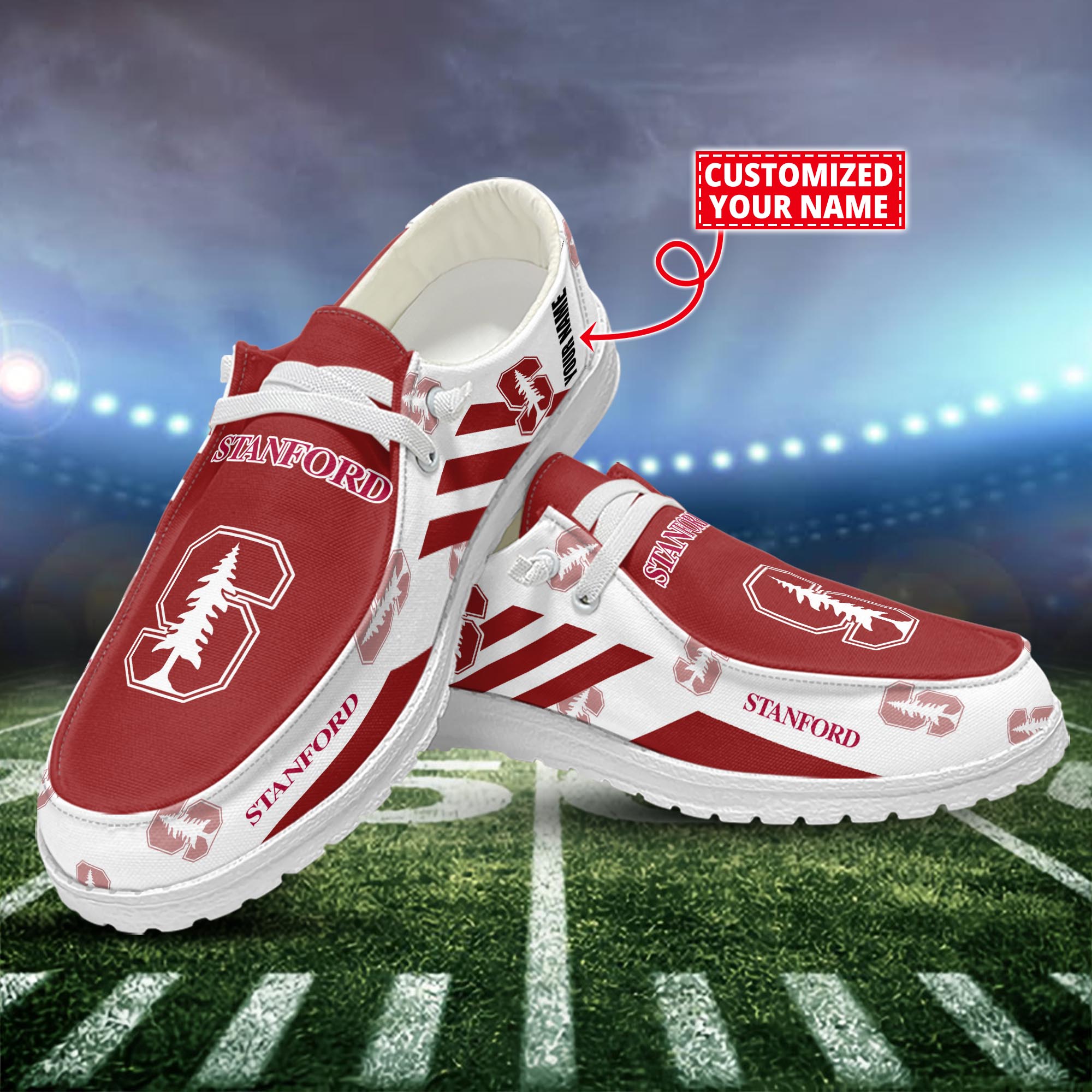 Stanford Cardinal Dude Shoes Custom Name  New Arrivals H52556