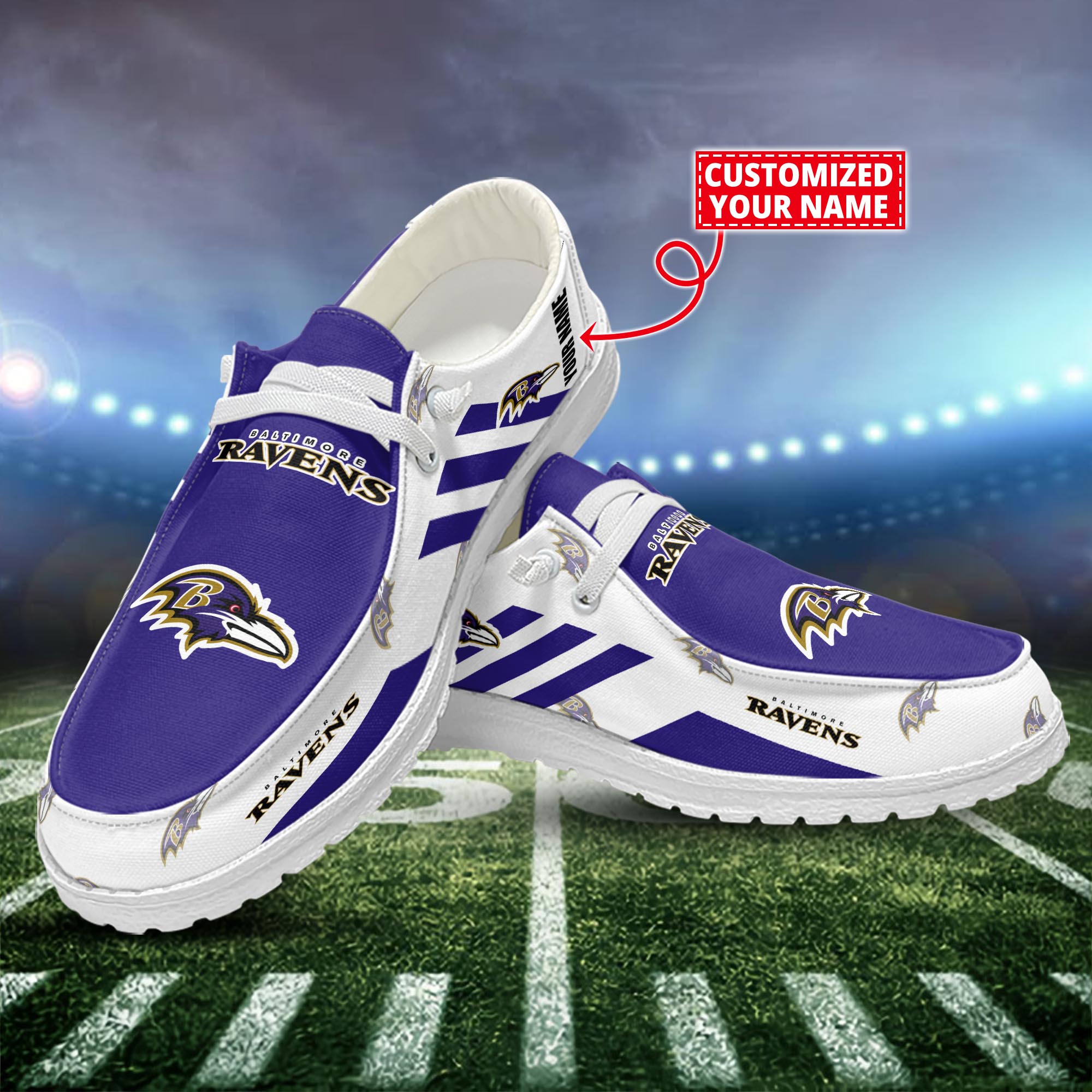 Baltimore Ravens Dude Shoes Custom Name  New Arrivals H52556