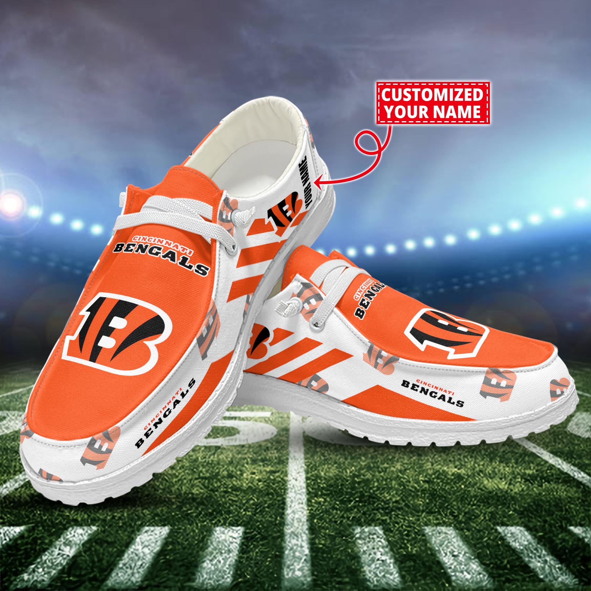 Cincinnati Bengals Dude Shoes Custom Name  New Arrivals H52556