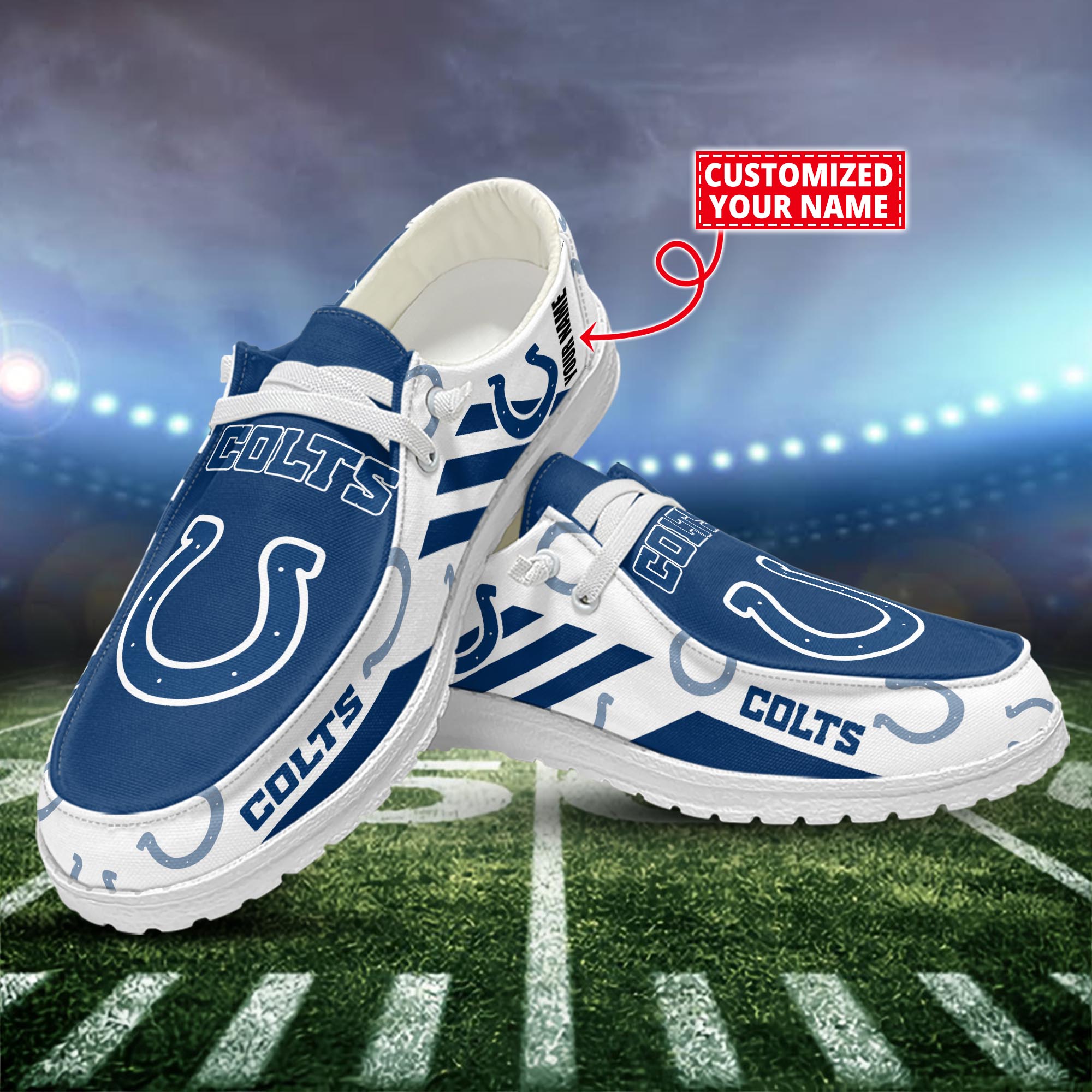 Indianapolis Colts Dude Shoes Custom Name  New Arrivals H52556