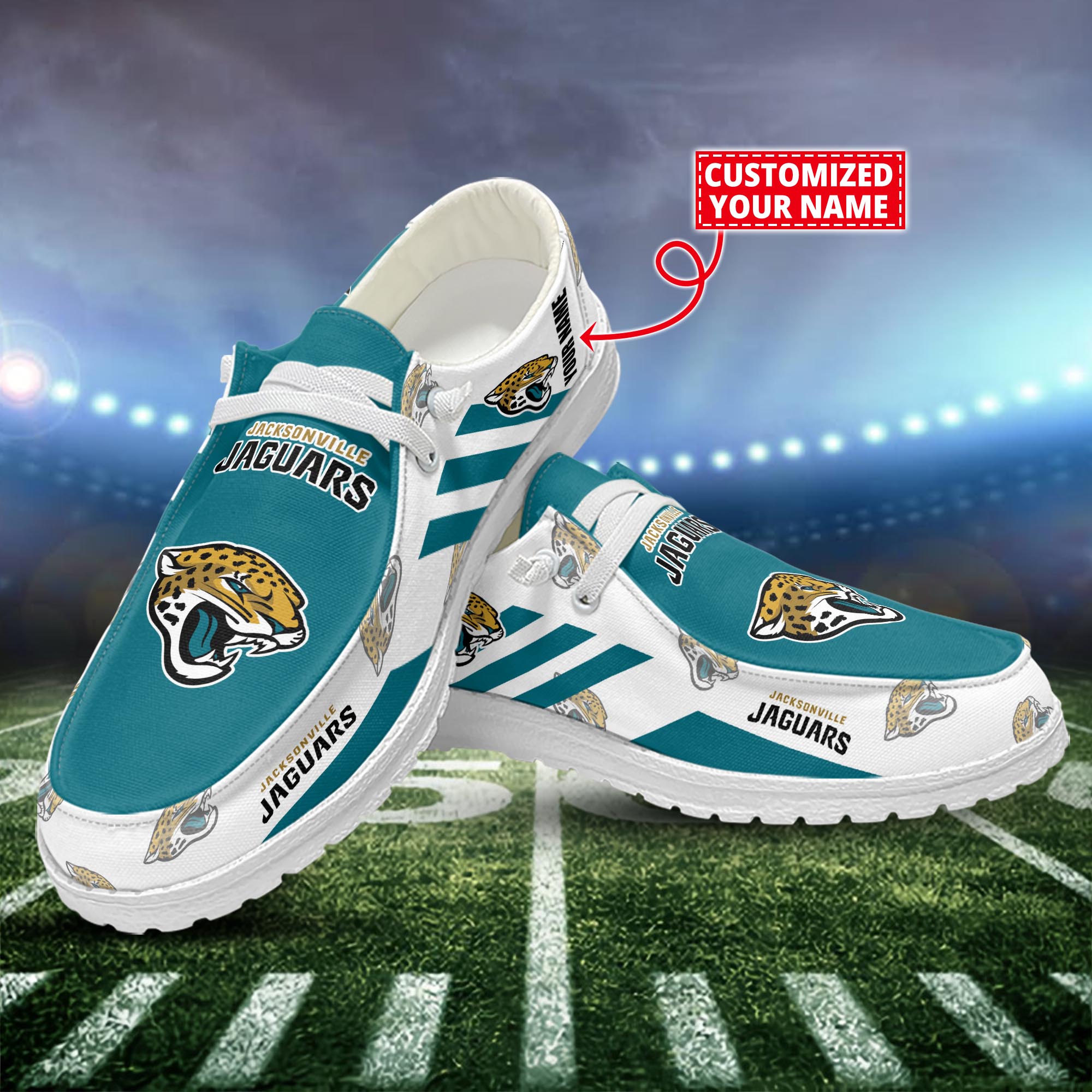 Jacksonville Jaguars Dude Shoes Custom Name  New Arrivals H52556