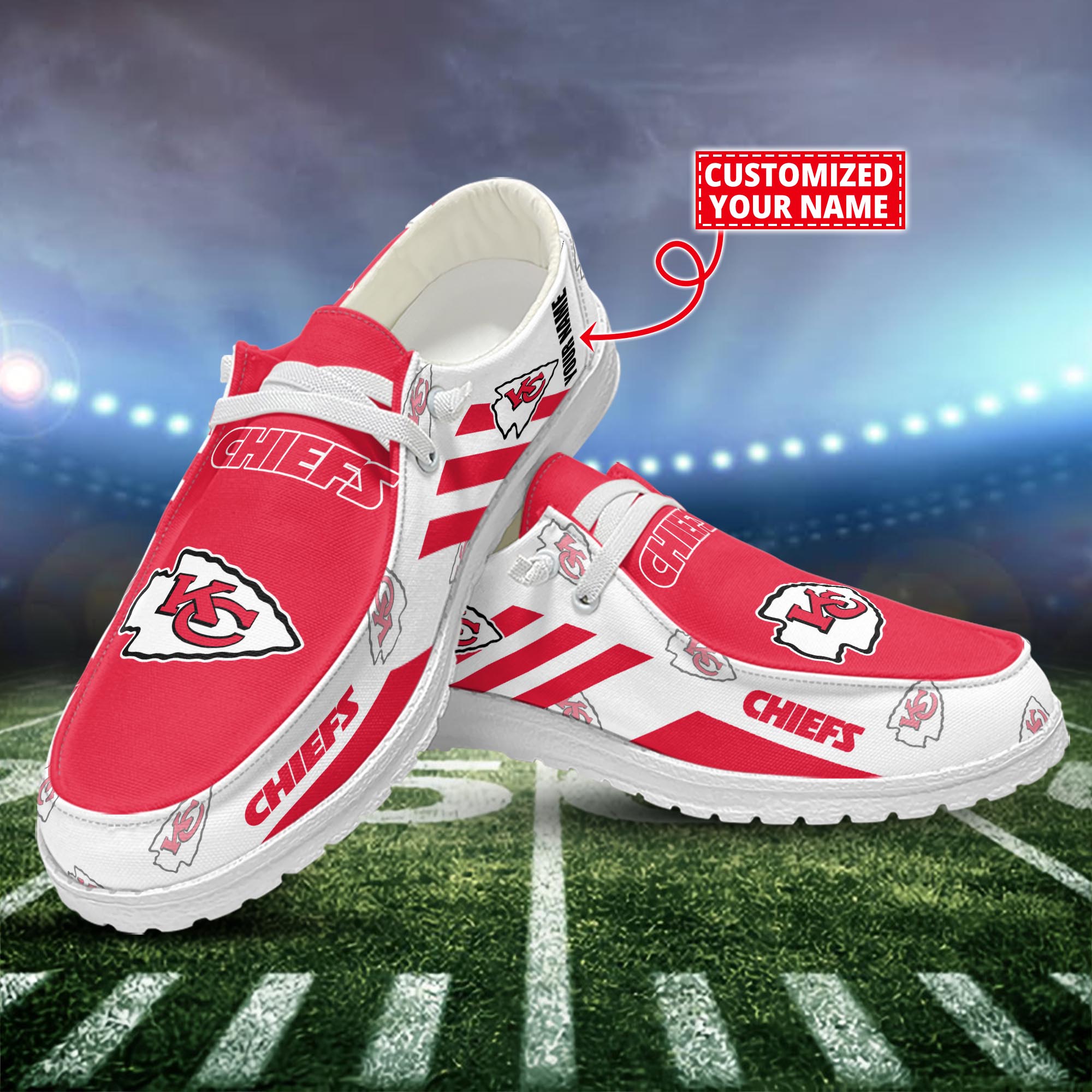 Kansas City Chiefs Dude Shoes Custom Name  New Arrivals H52556