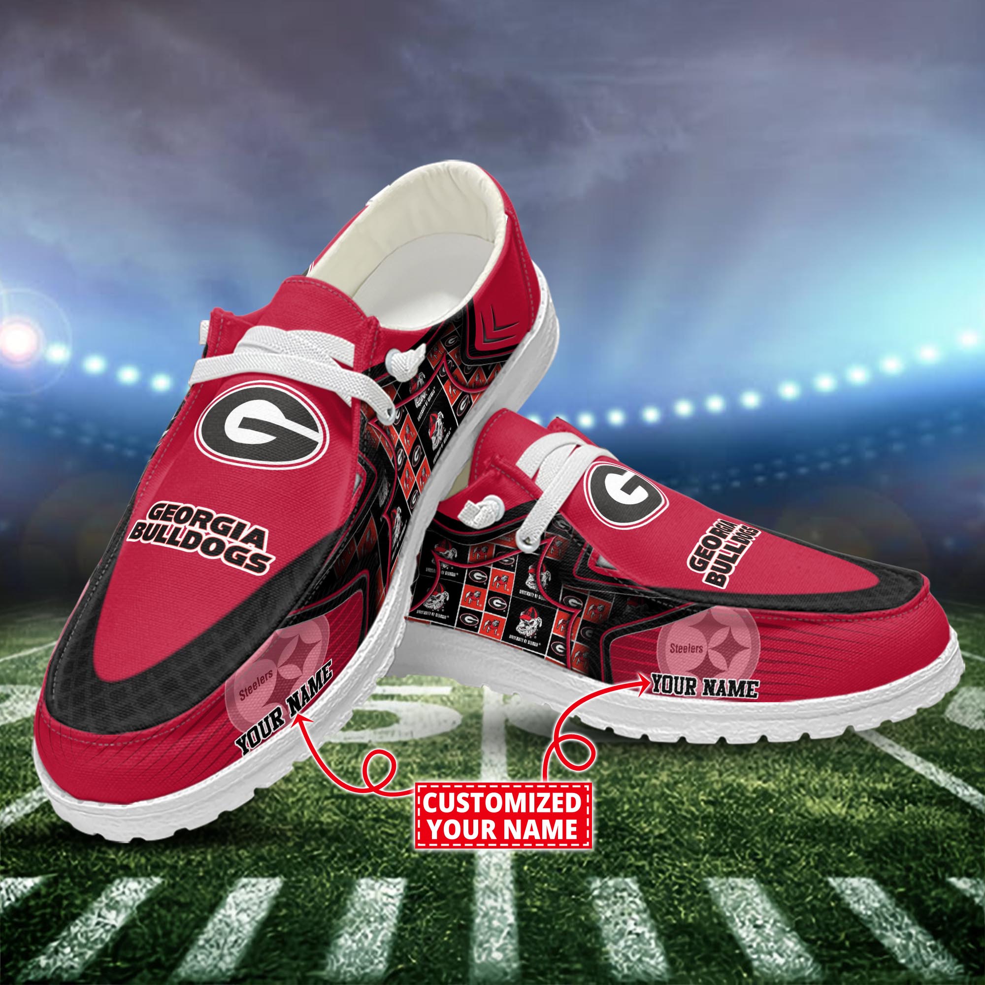 Georgia Bulldogs Dude Shoes Custom Name  New Arrivals H52575