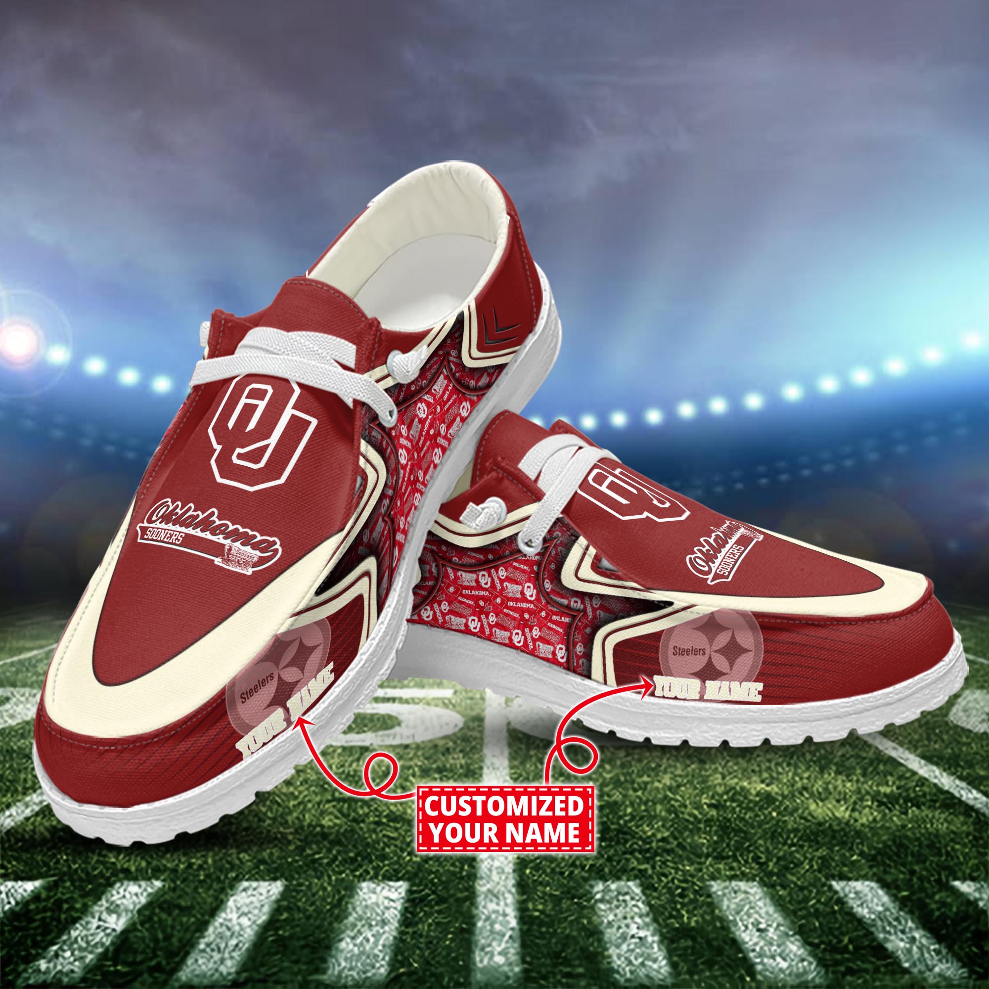 Oklahoma Sooners Dude Shoes Custom Name  New Arrivals H52575