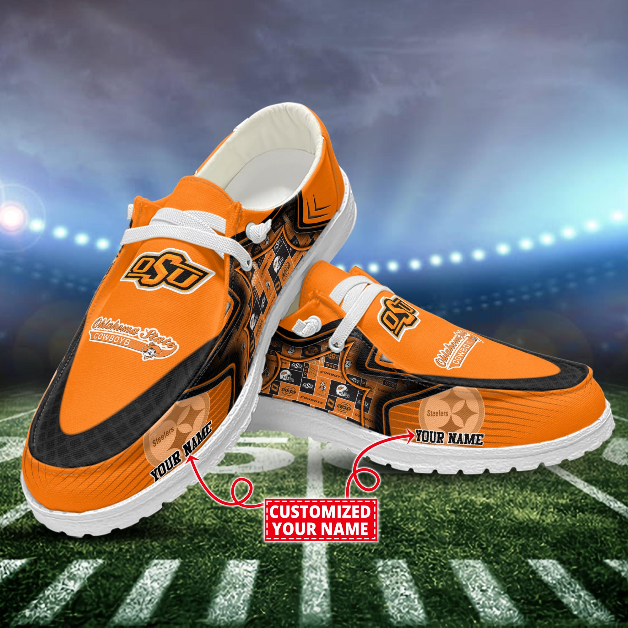 Oklahoma State Cowboys Dude Shoes Custom Name  New Arrivals H52575