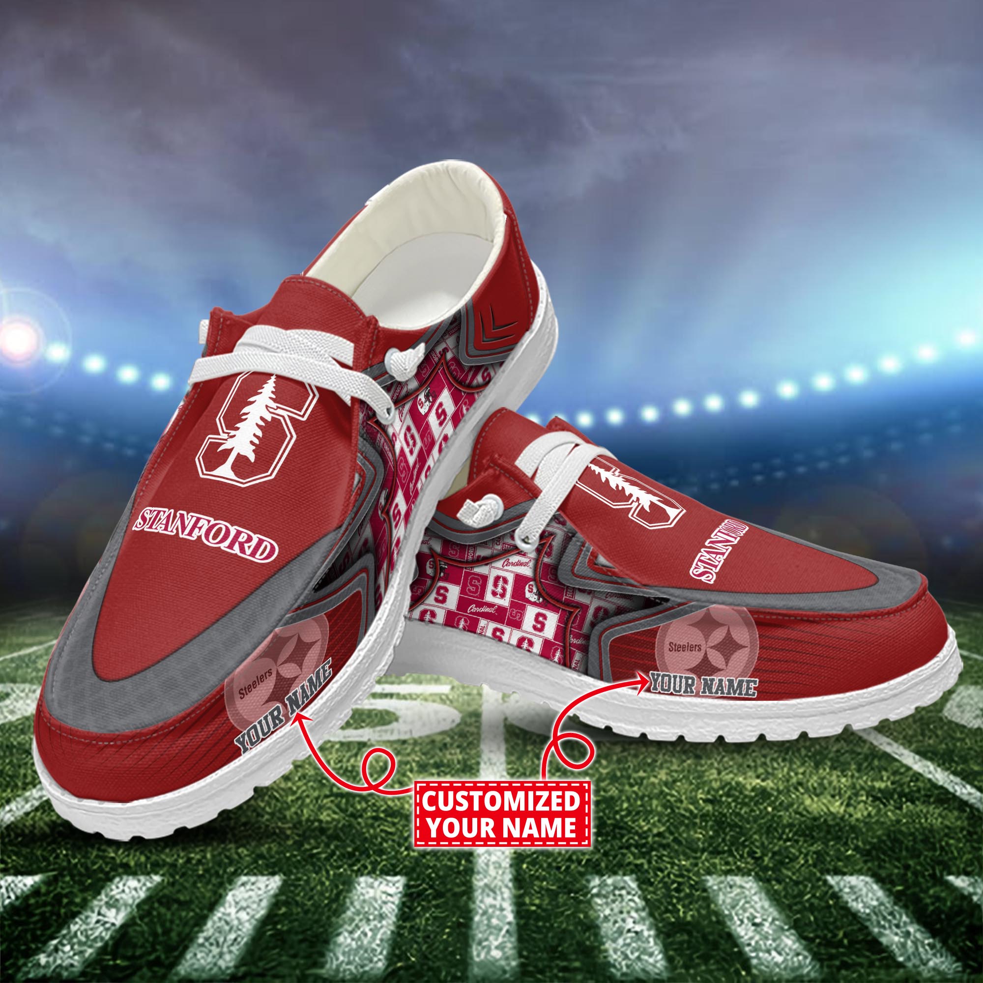 Stanford Cardinal Dude Shoes Custom Name  New Arrivals H52575