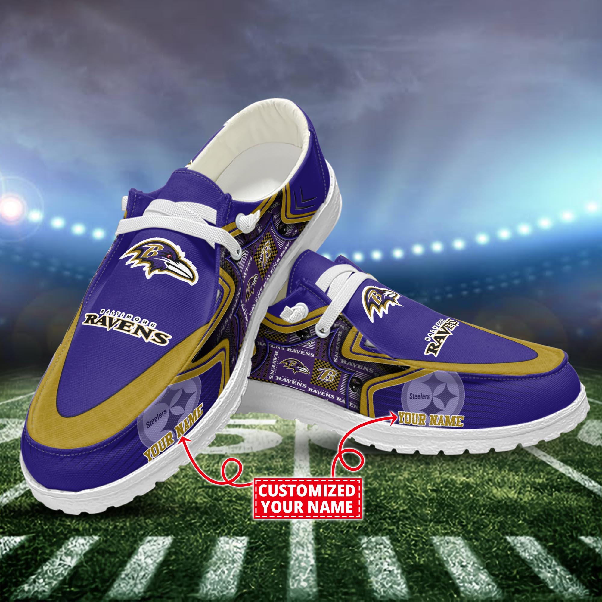 Baltimore Ravens Dude Shoes Custom Name  New Arrivals H52575