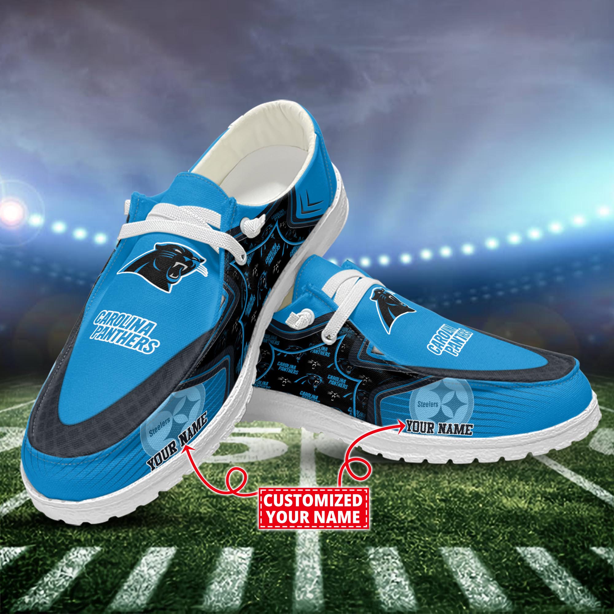 Carolina Panthers Dude Shoes Custom Name  New Arrivals H52575