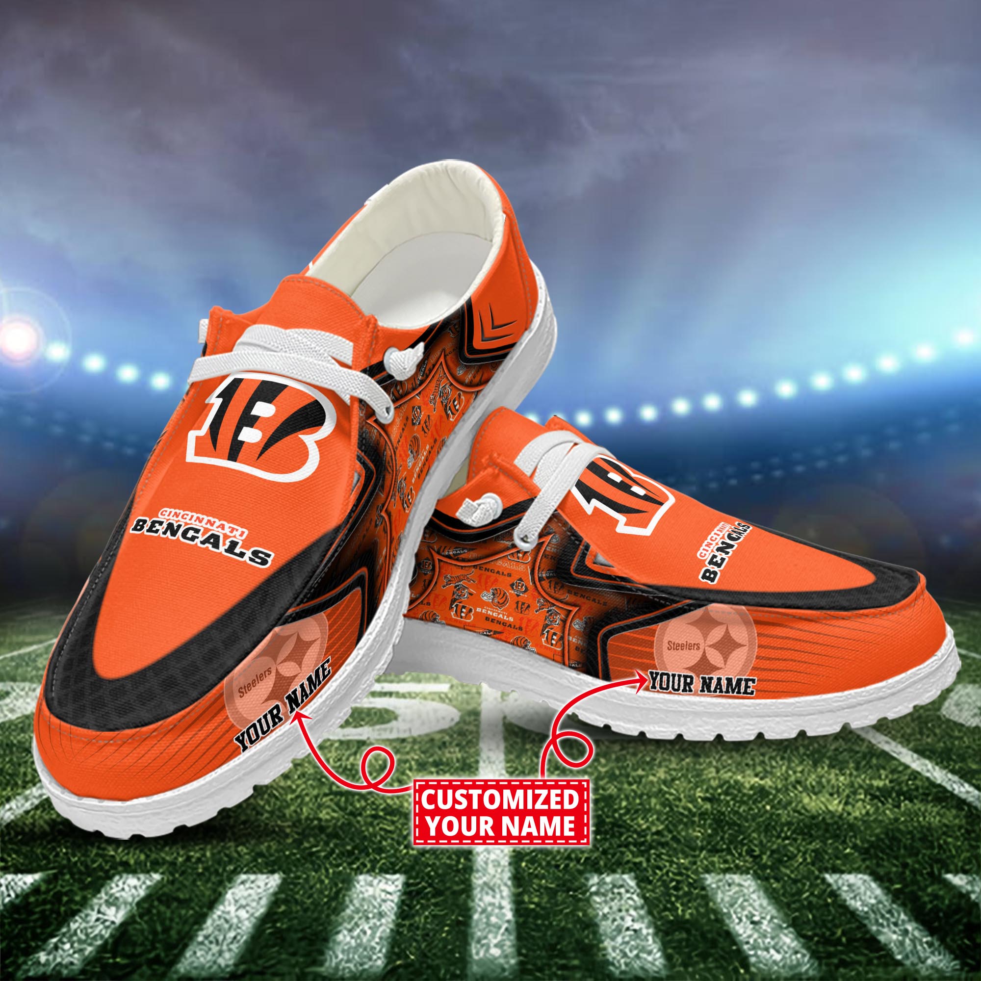 Cincinnati Bengals Dude Shoes Custom Name  New Arrivals H52575