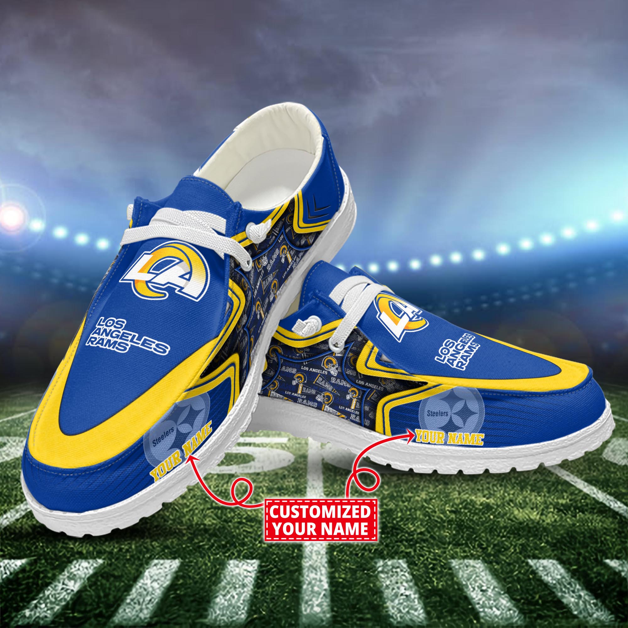 Los Angeles Rams Dude Shoes Custom Name  New Arrivals H52575