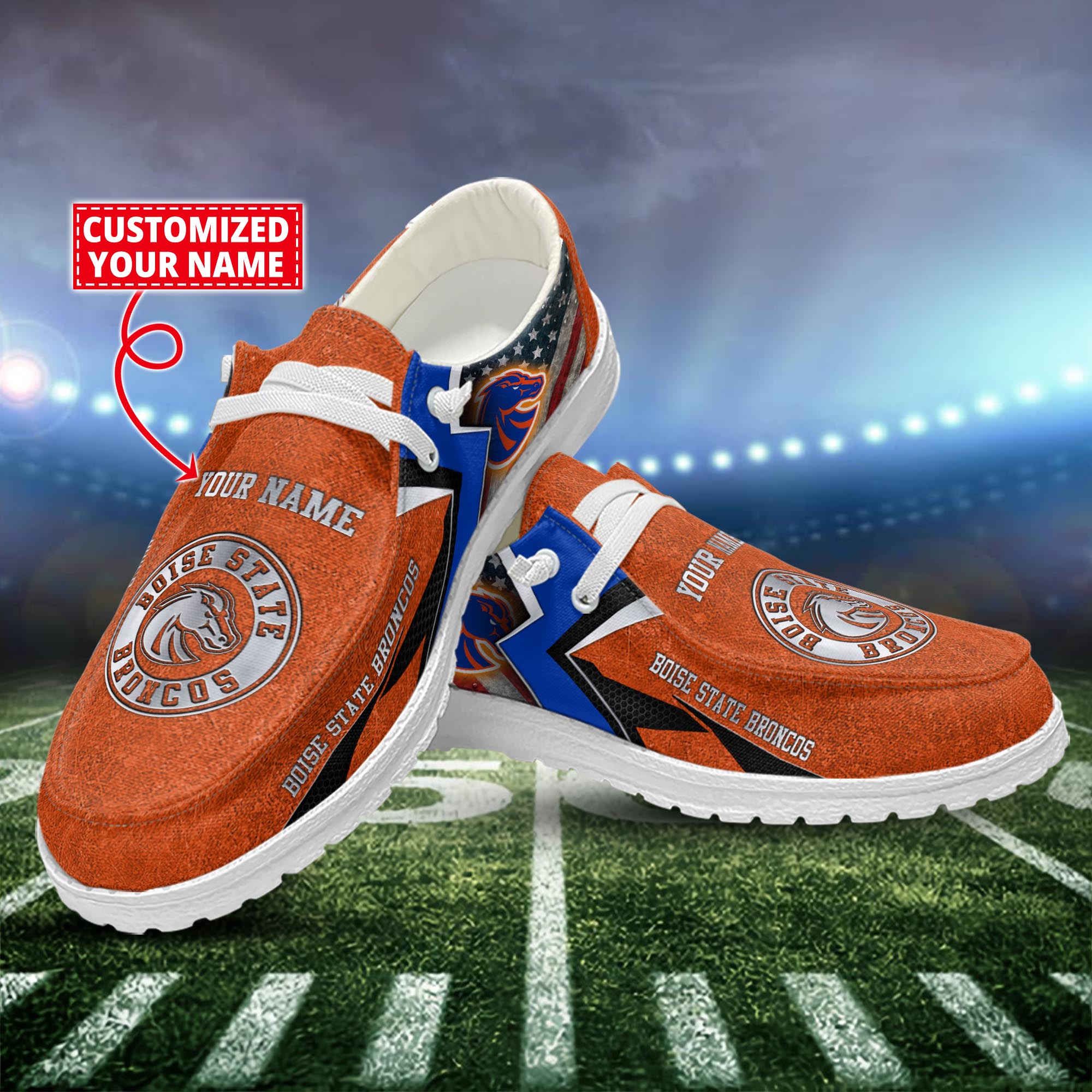 Boise State Broncos Dude Shoes Custom Name  New Arrivals H52586