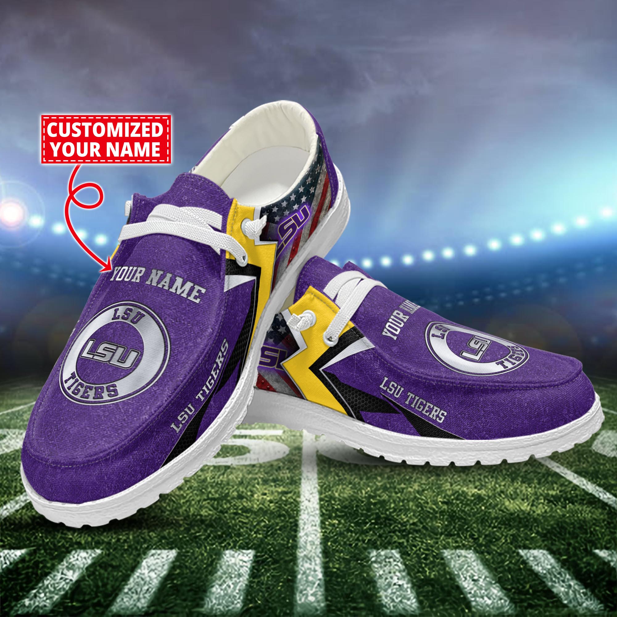 LSU TIGERS Dude Shoes Custom Name  New Arrivals H52586