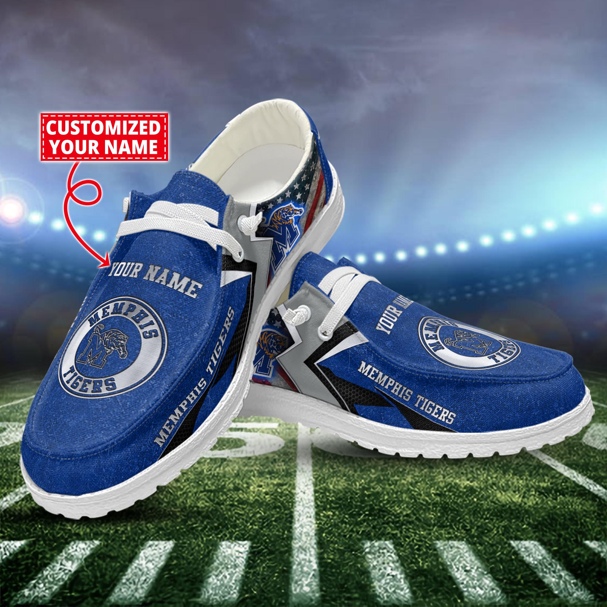 Memphis Tigers Dude Shoes Custom Name  New Arrivals H52586