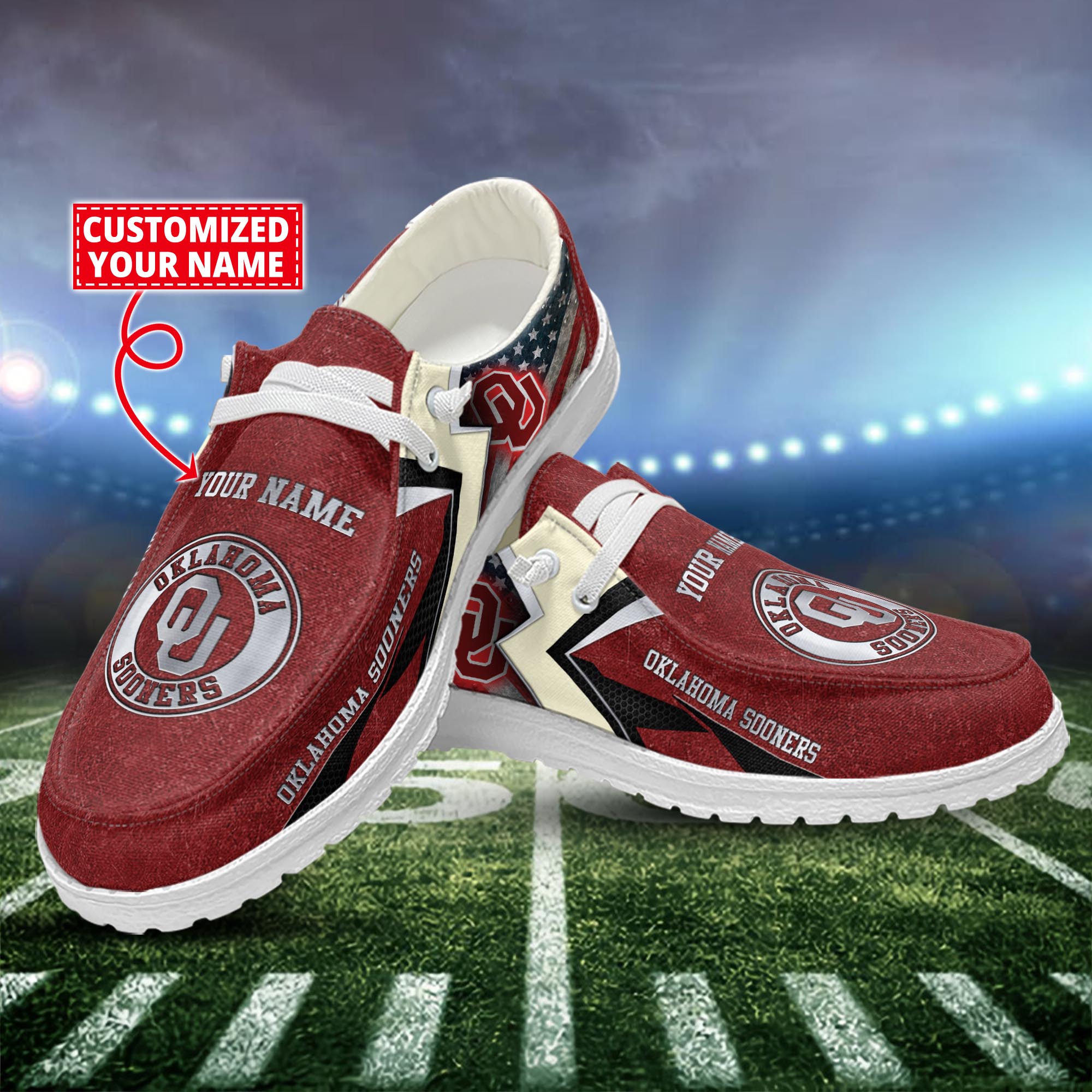 Oklahoma Sooners Dude Shoes Custom Name  New Arrivals H52586