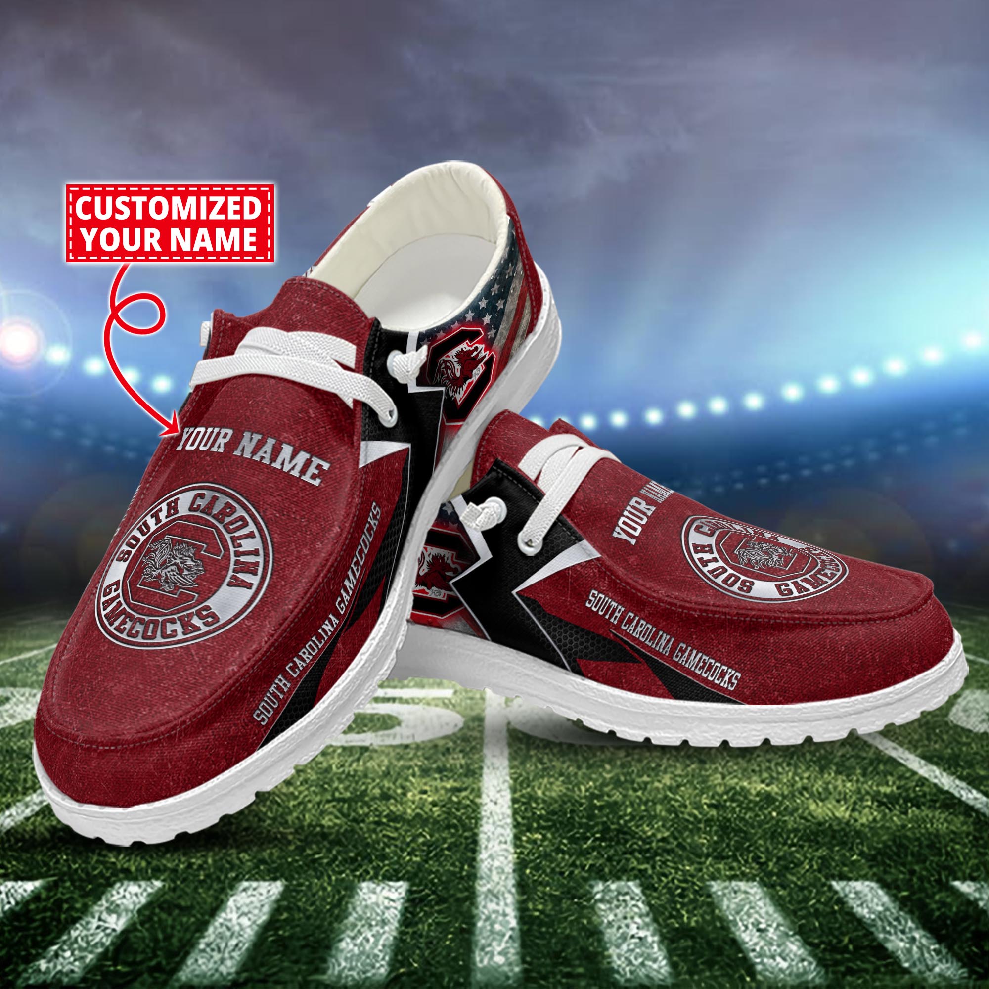 South Carolina Gamecocks Dude Shoes Custom Name  New Arrivals H52586