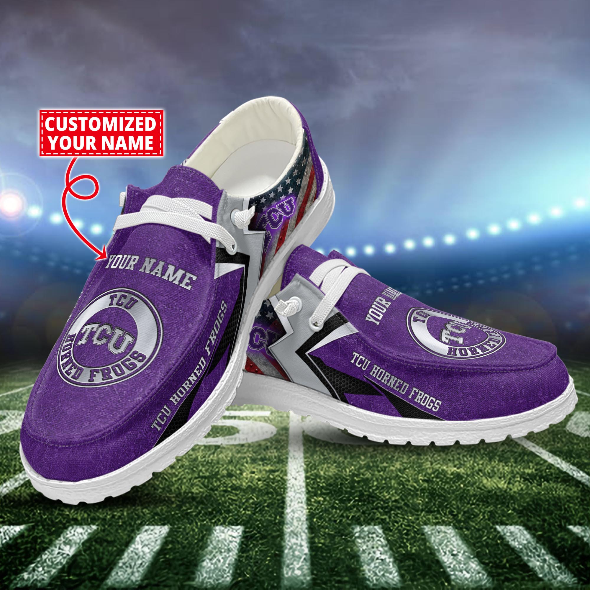 TCU Horned Frogs Dude Shoes Custom Name  New Arrivals H52586