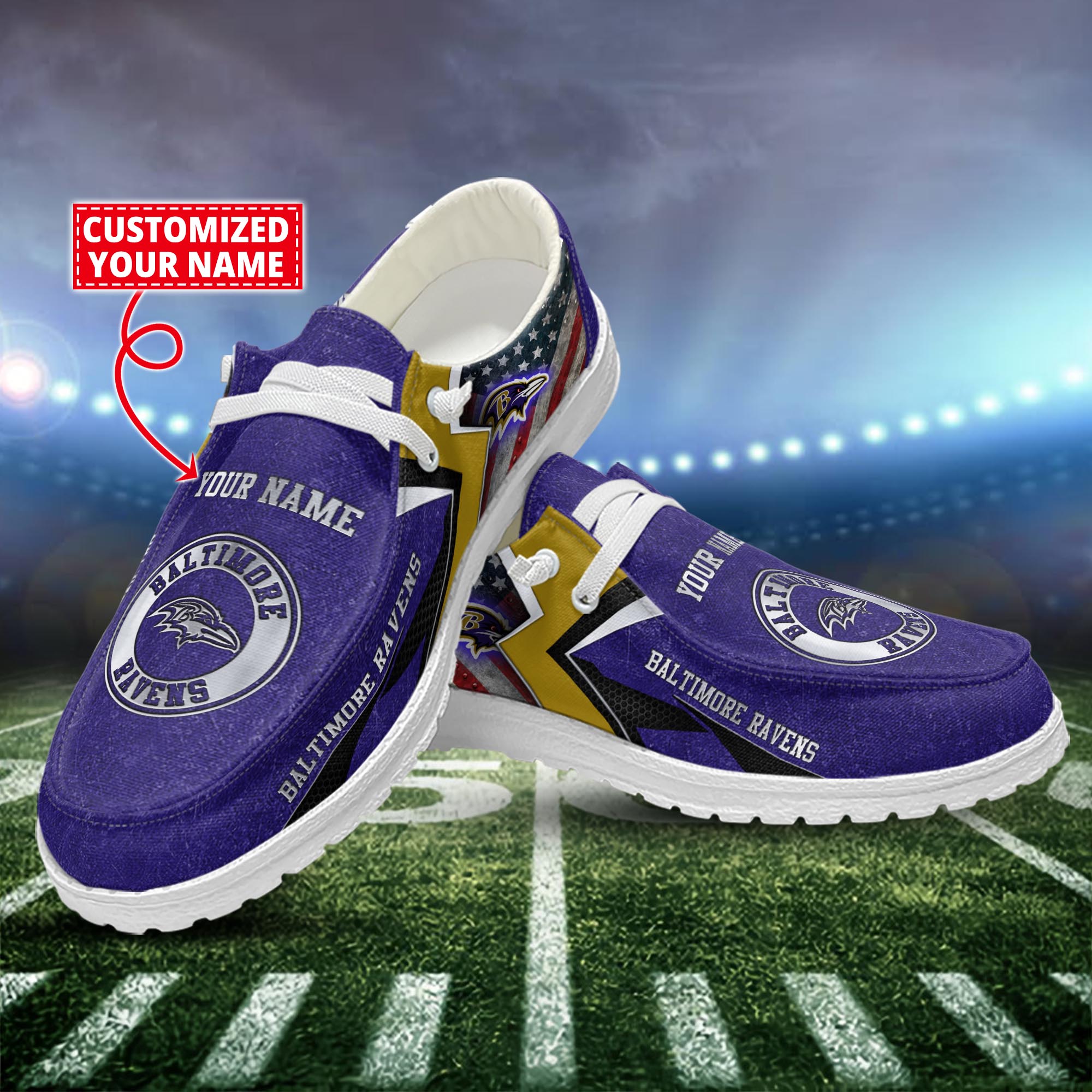 Baltimore Ravens Dude Shoes Custom Name  New Arrivals H52586