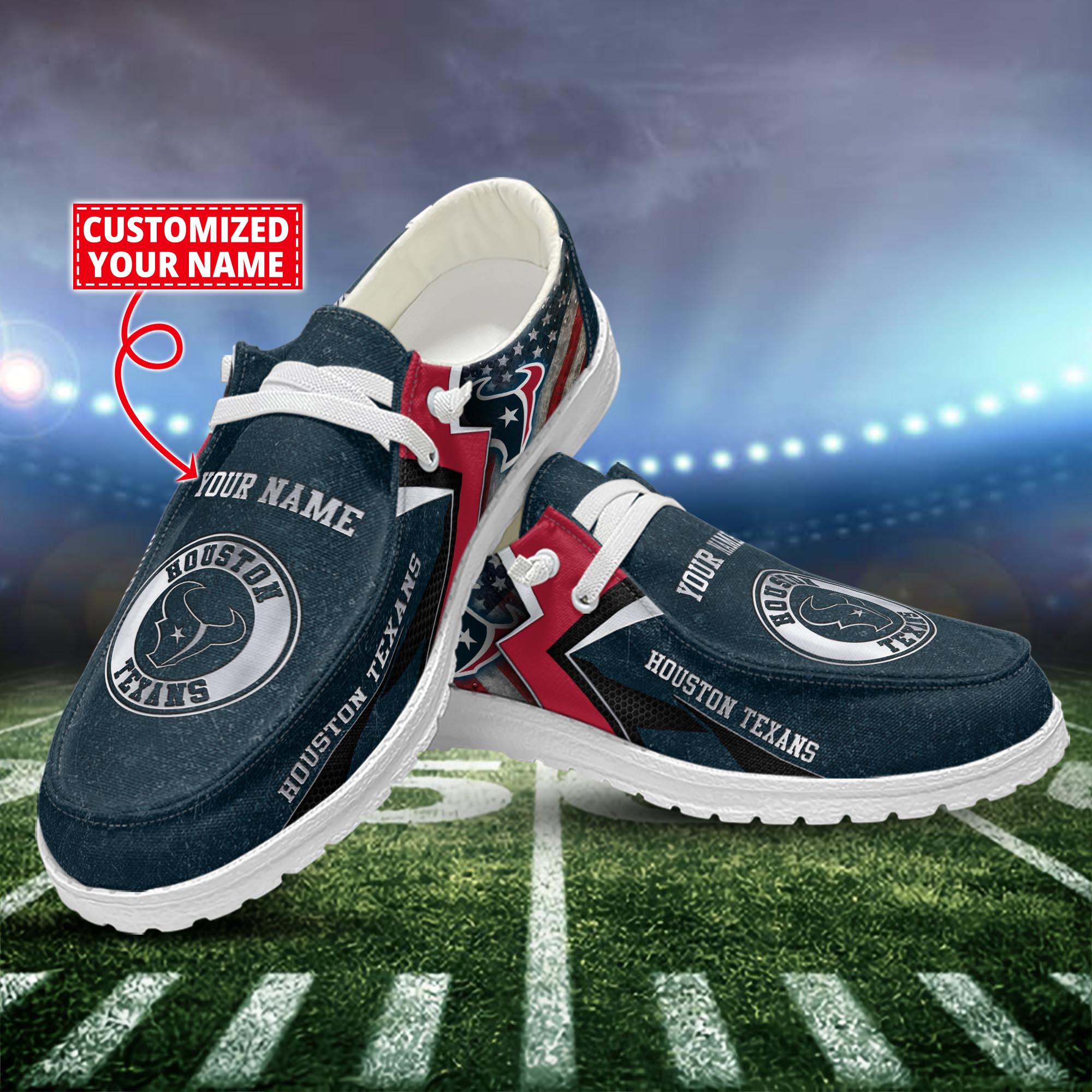 Houston Texans Dude Shoes Custom Name  New Arrivals H52586