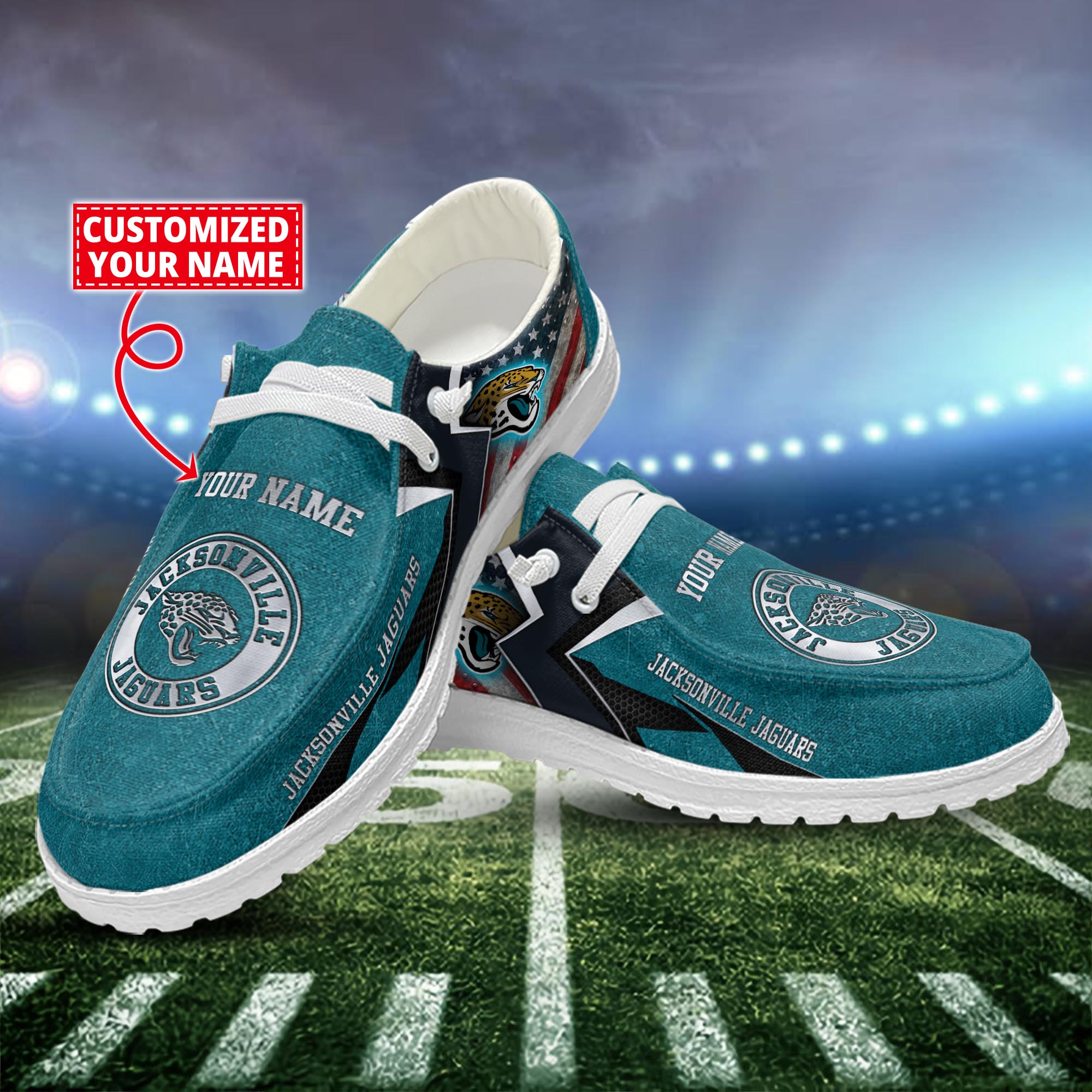 Jacksonville Jaguars Dude Shoes Custom Name  New Arrivals H52586